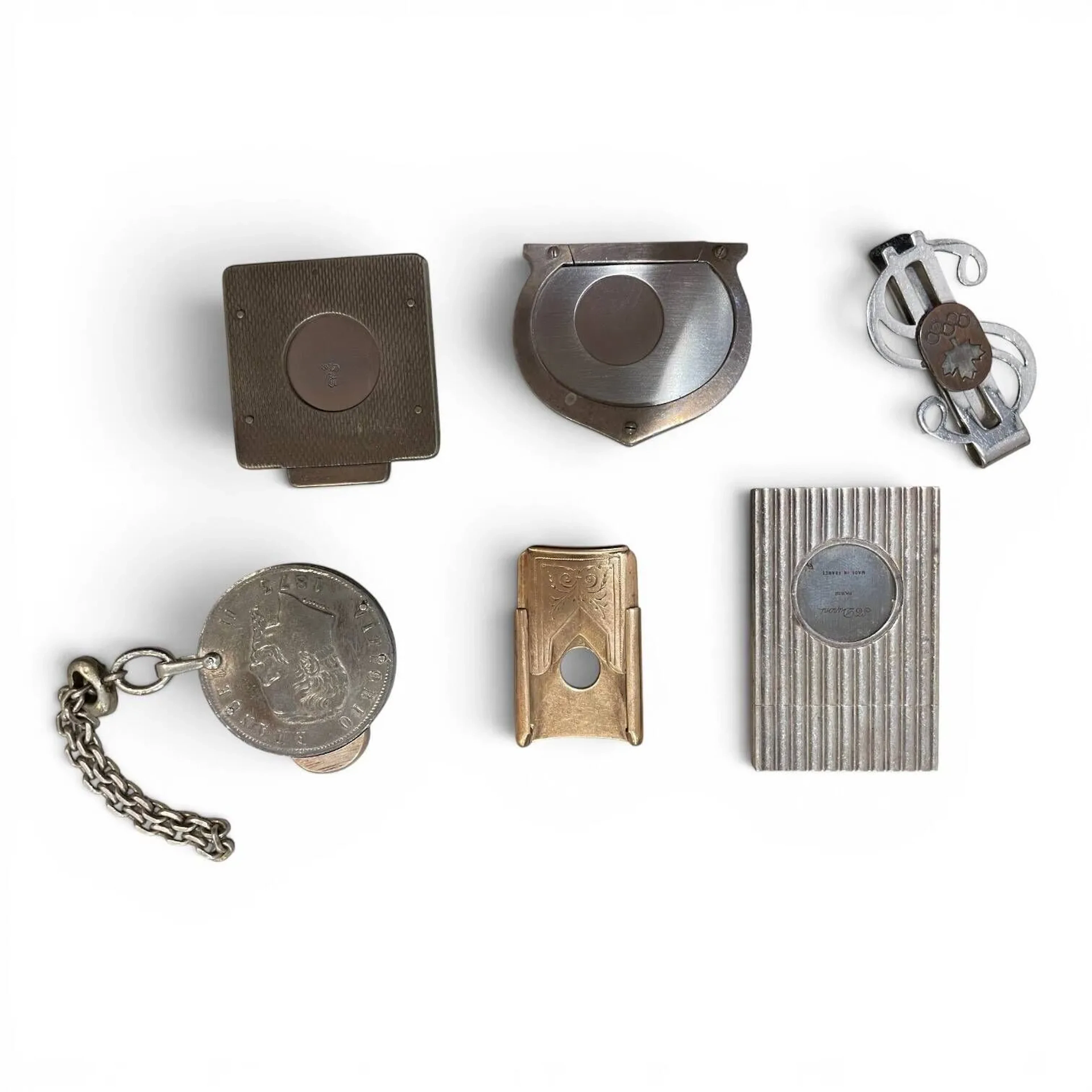 Set of 6 cigarillo cutters, including one in yellow gold (58 - Lot 104