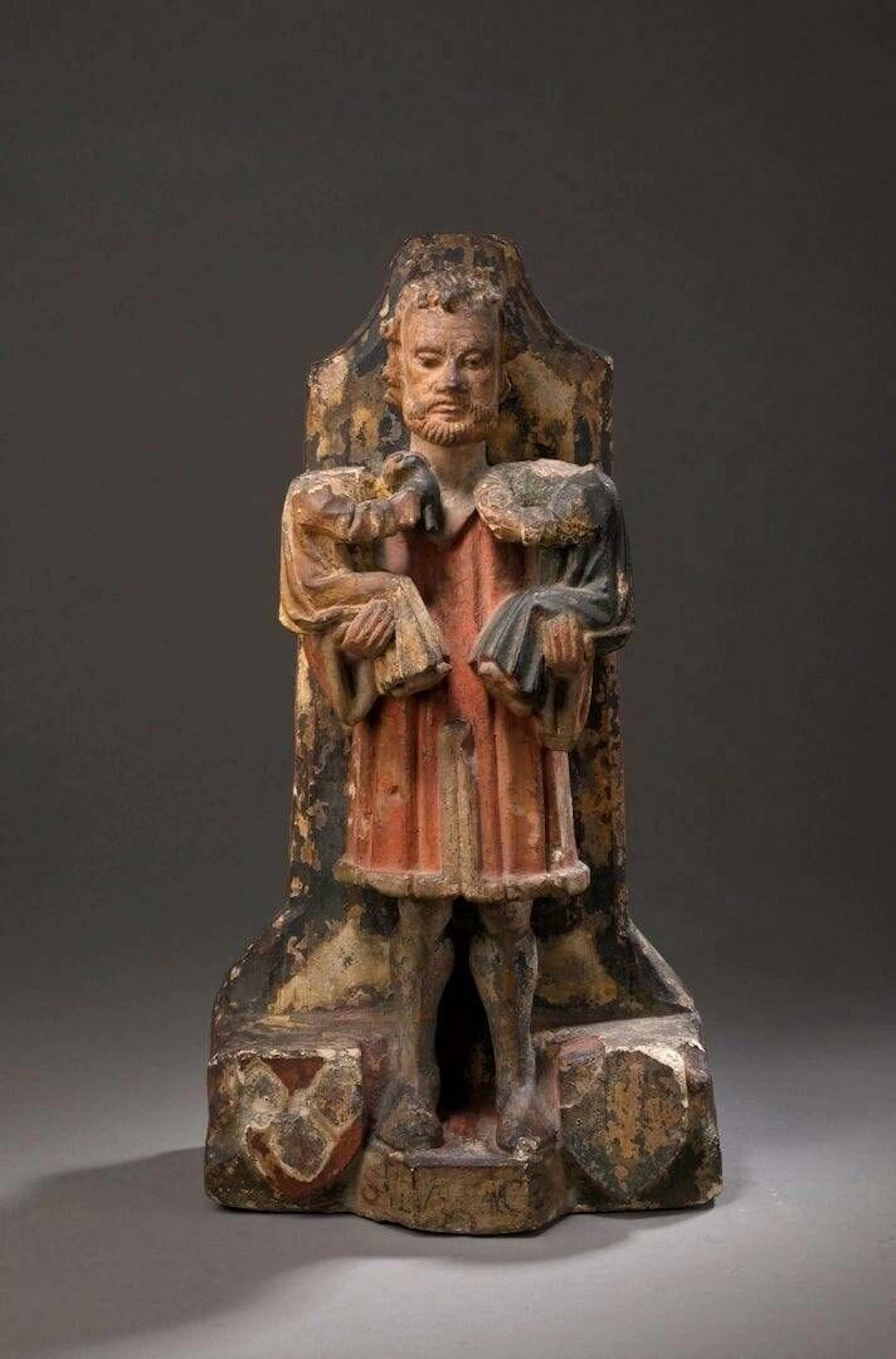 Rare representation of Saint Eustatius in carved and polychr - Lot 225