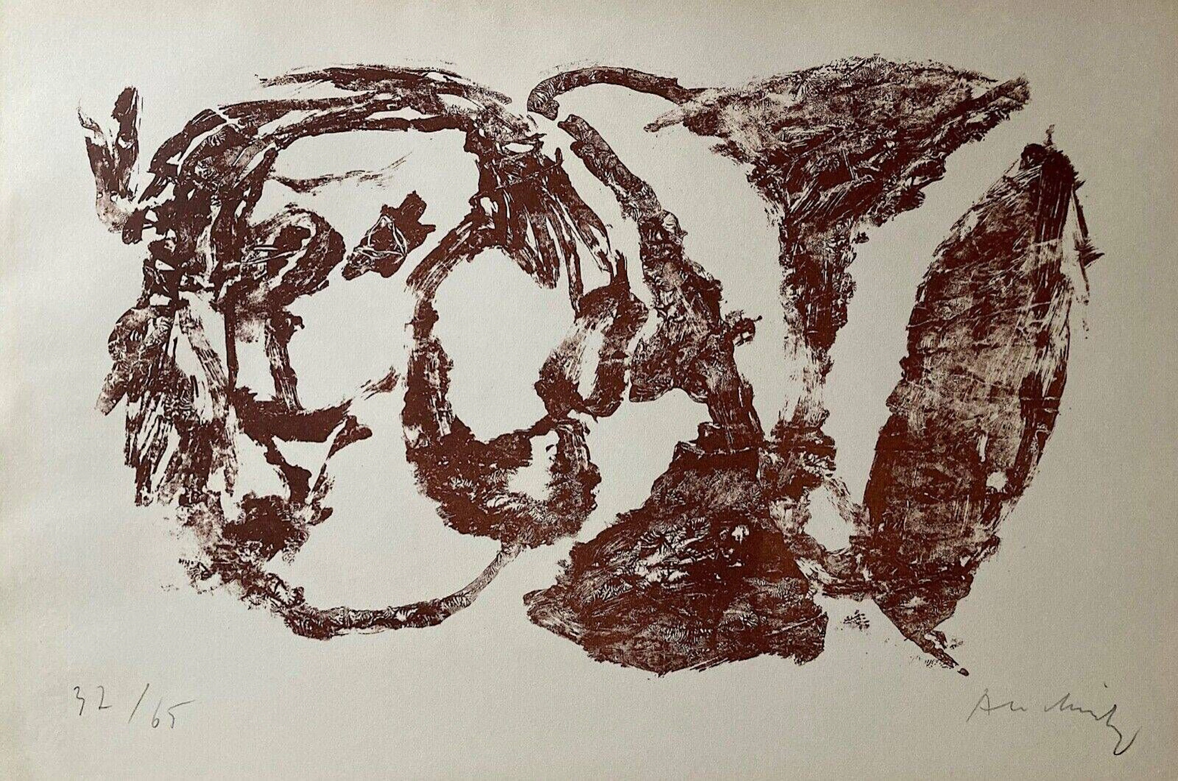 ALECHINSKY Pierre lithograph 1960, signed, numbered on 65 co - Lot 391
