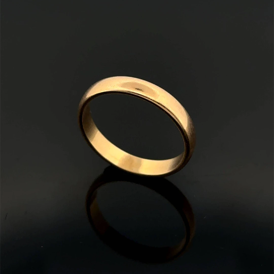 Yellow gold wedding ring (750). - Lot 147