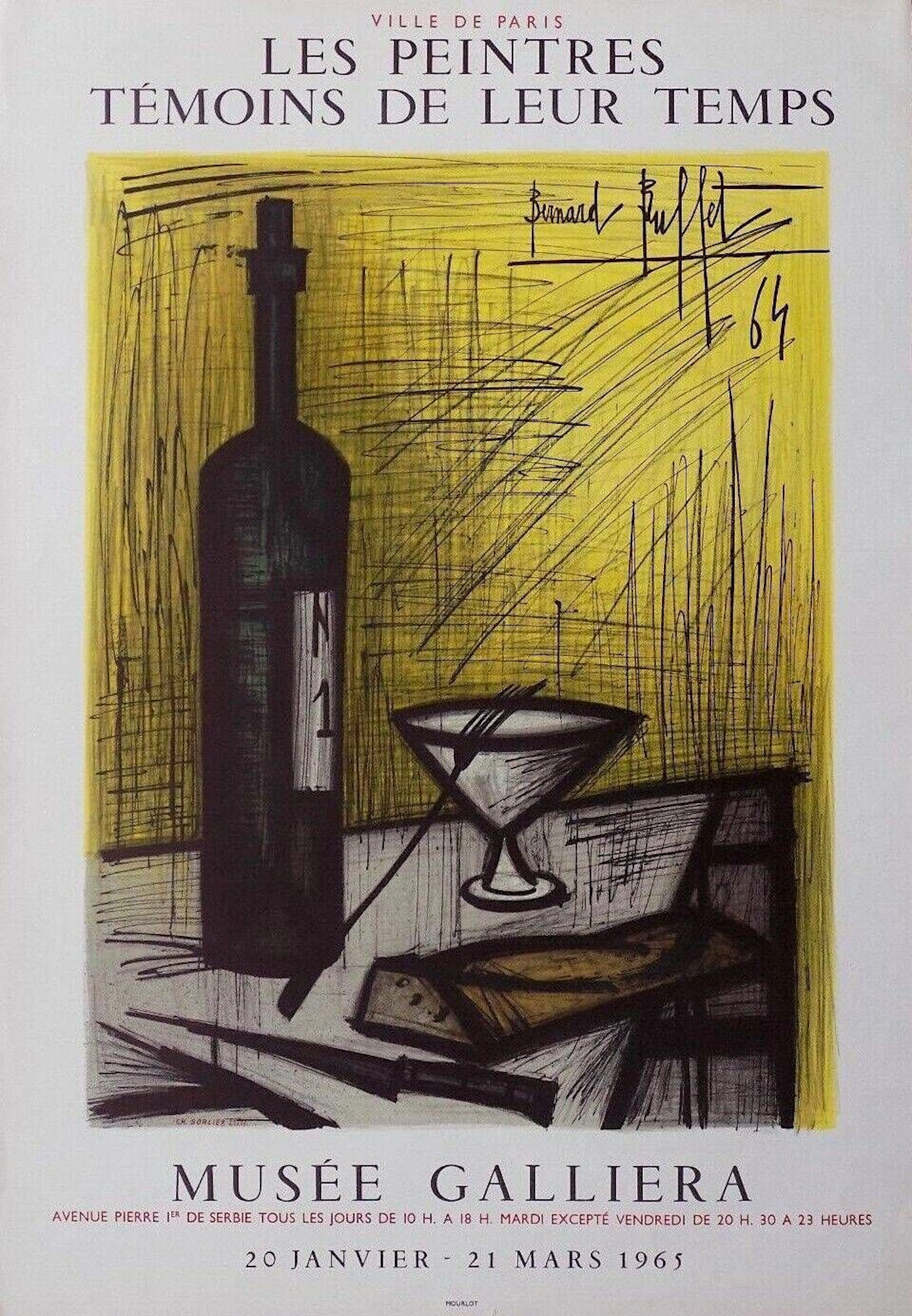 BUFFET Bernard Lithograph poster 1965, Musée Galliera, size - Lot 167