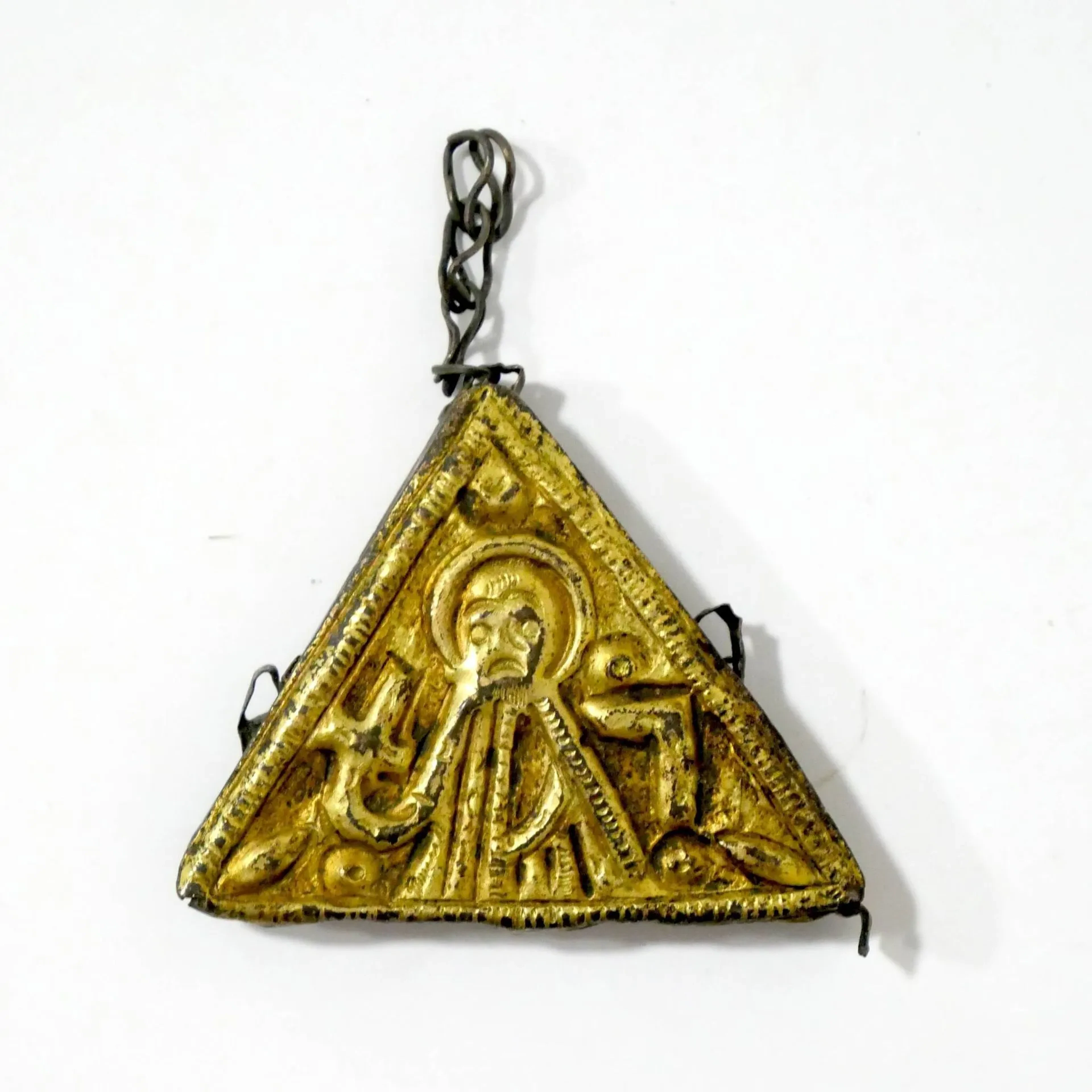 Triangular reliquary icon in gilded bronze - Lot 104
