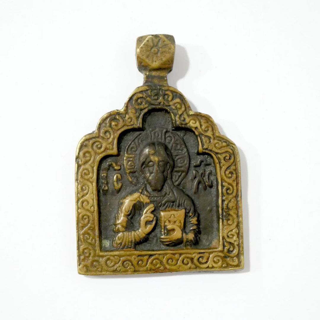 Bronze icon of Christ Pantocrator - Lot 98
