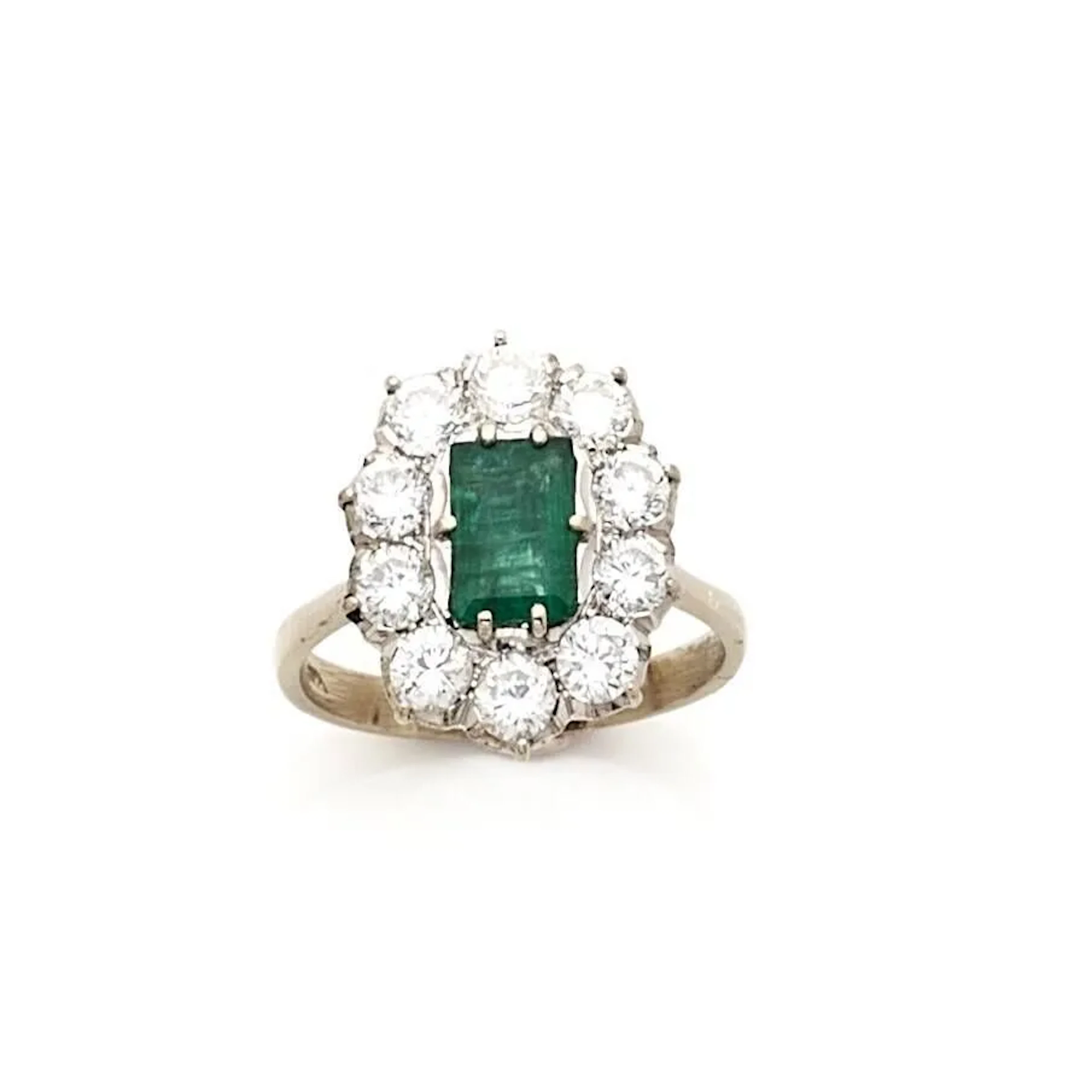 Rhodium-plated 18k (750th) gold "pompadour" ring, set with a - Lot 319