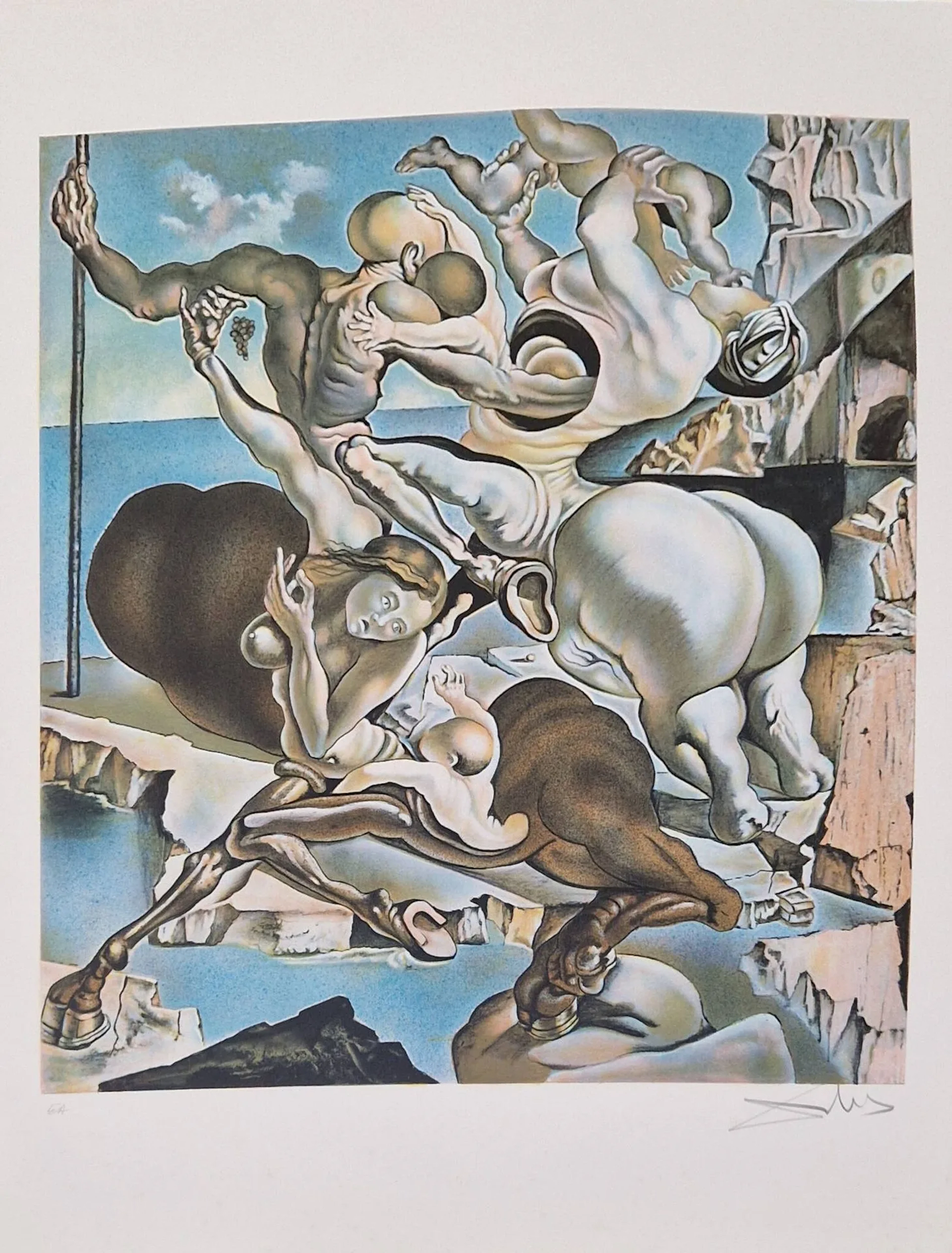 DALI Salvador, d'après Famille de centaures marsupiaux Lithographie en couleurs, EA, en bas à droite Dali, infimes rousseurs en marge 75 x 55 cm