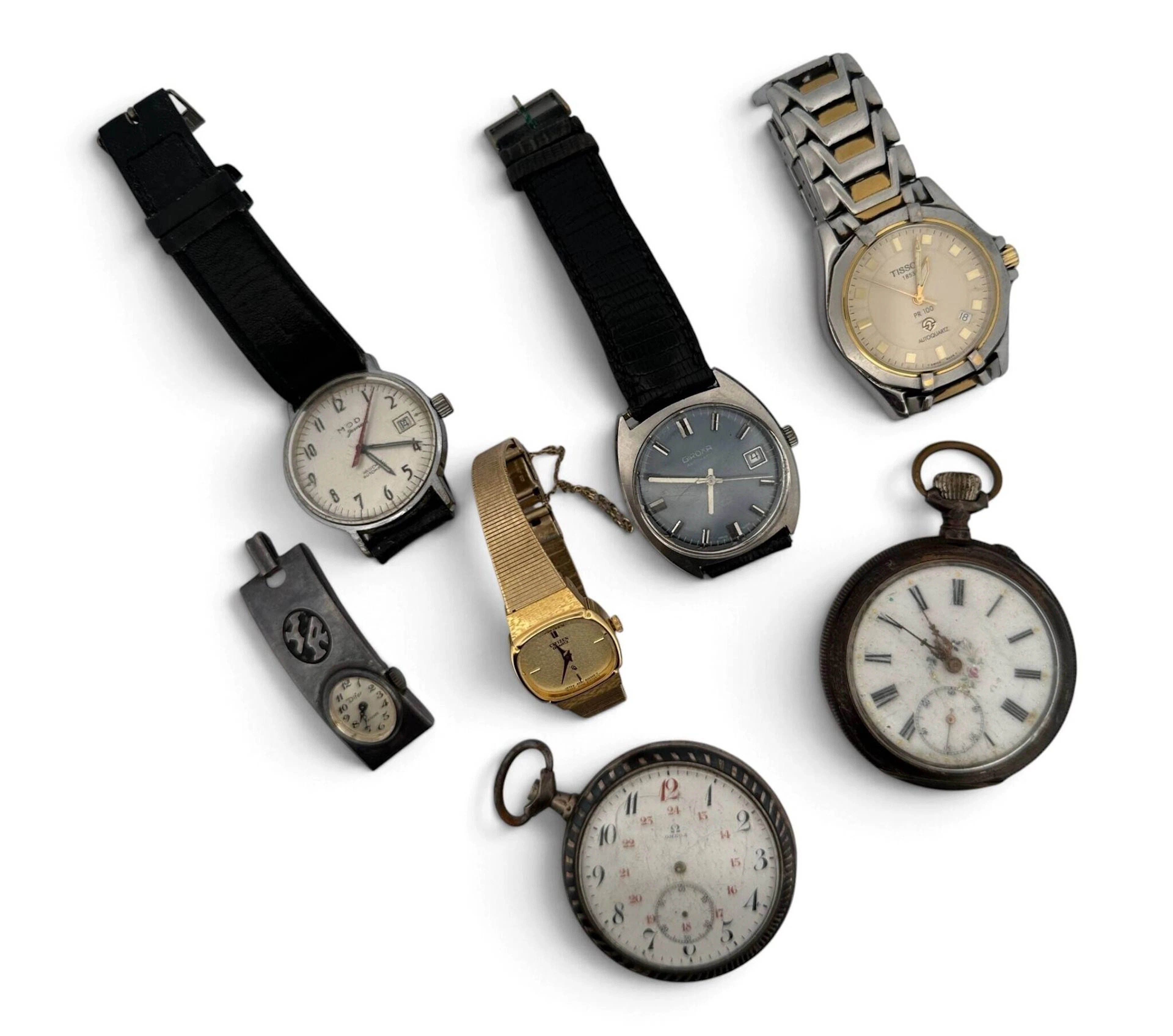 Set of 7 watches, including 2 silver pocket watches (min. 80 - Lot 145