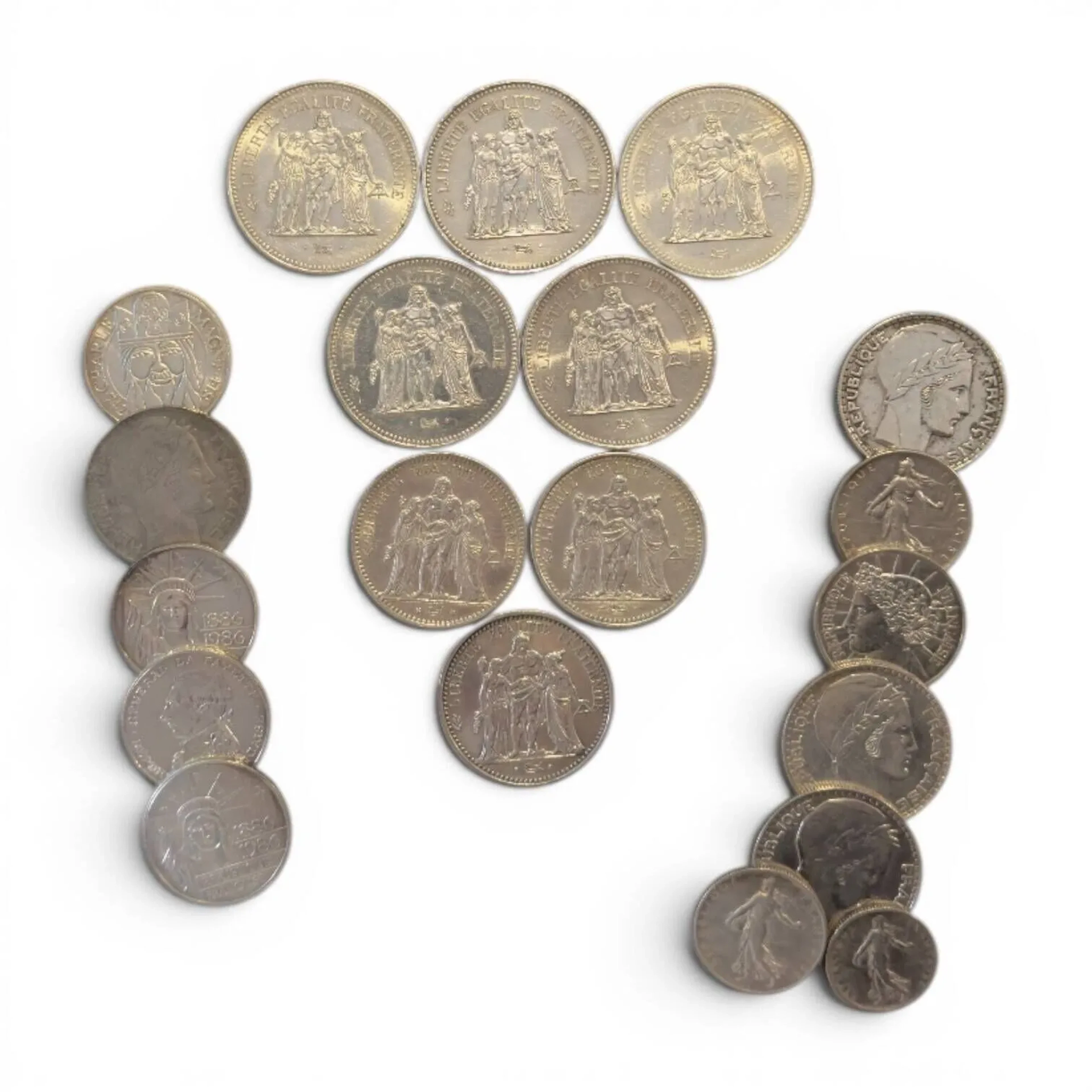 Set of French silver coins: - Lot 10