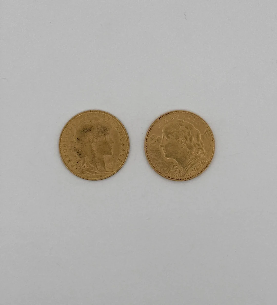 Set of 2 10-franc coins: - Lot 5