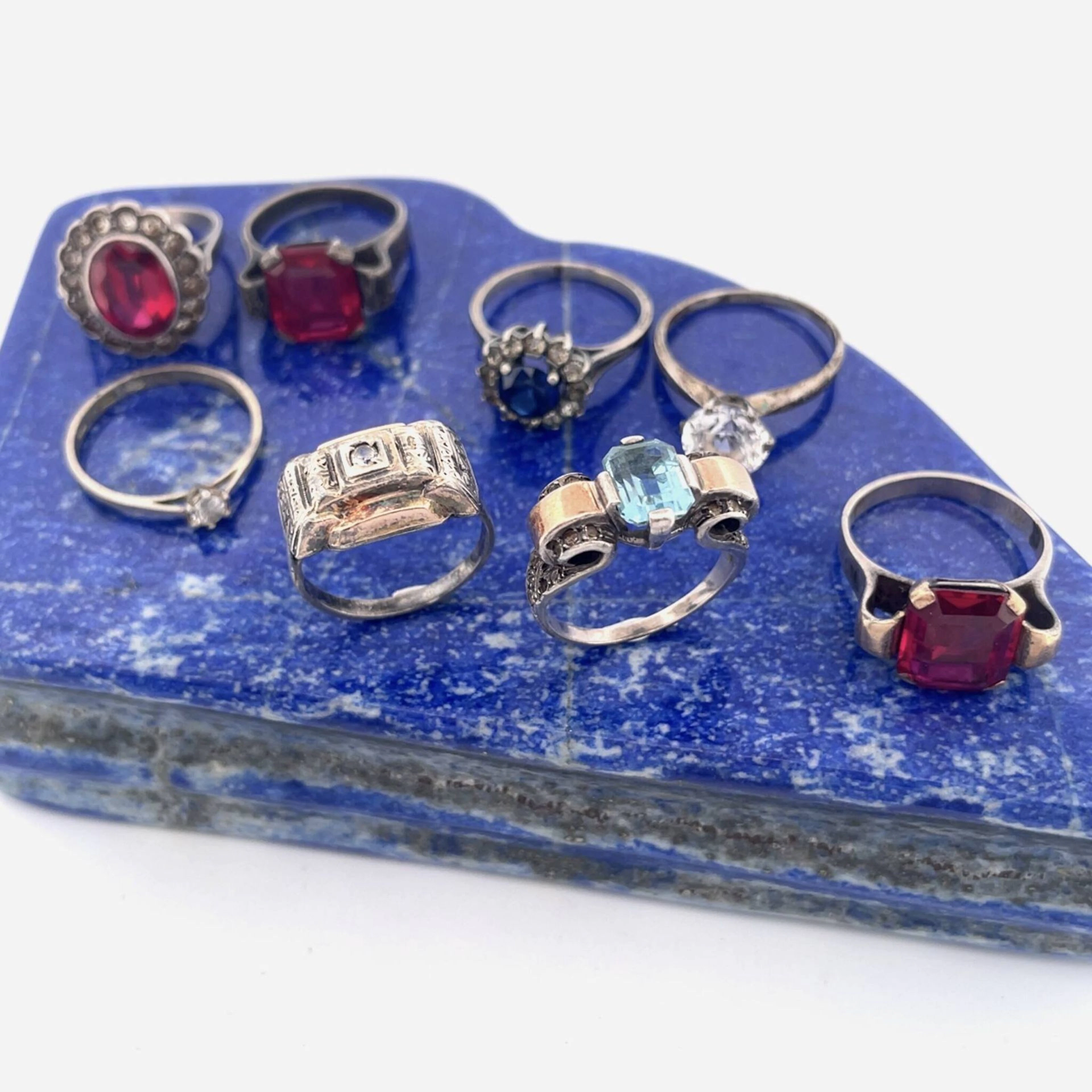 Set of two "tank" rings in sterling silver (925) and rose go - Lot 34