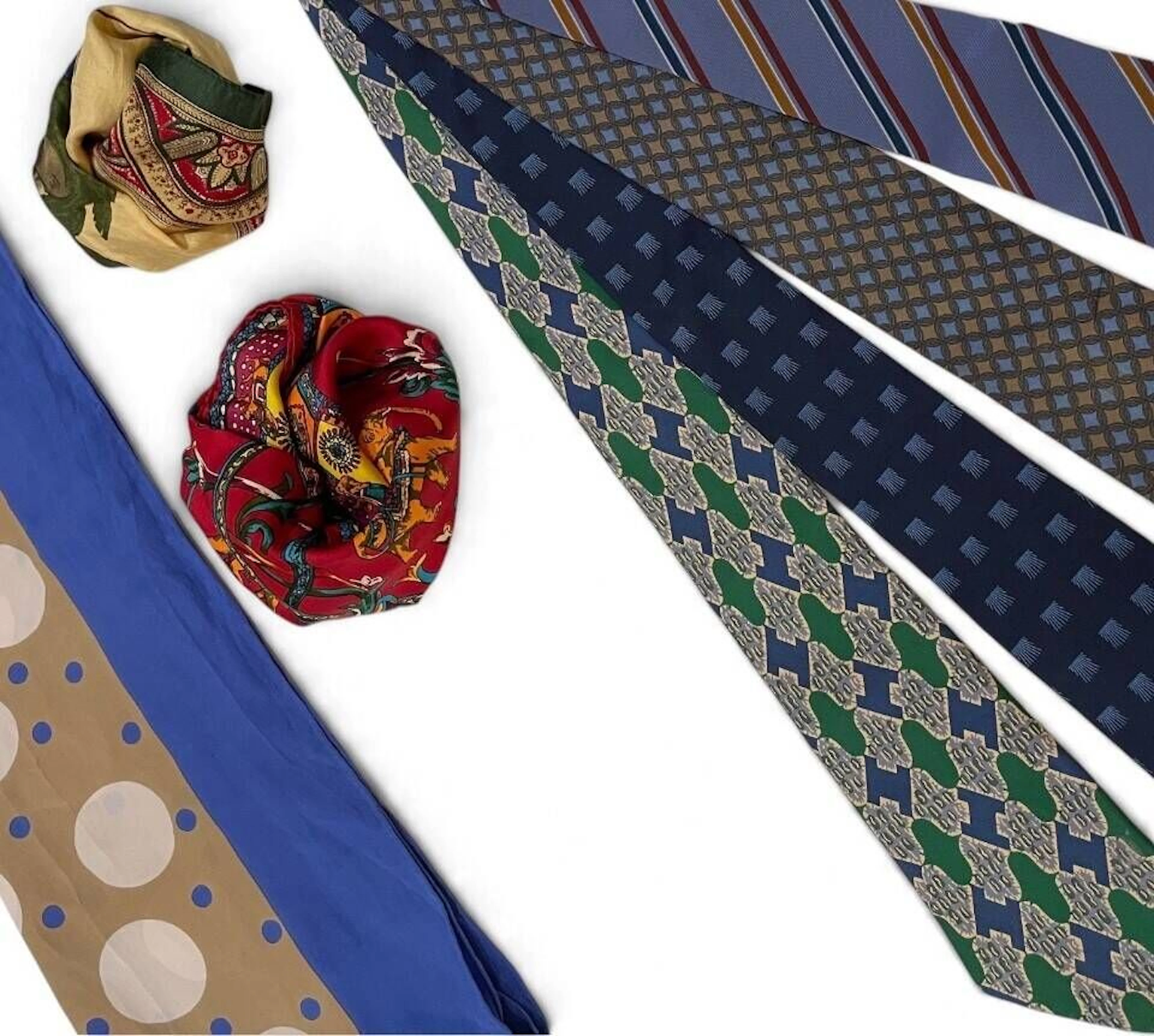 Set of 3 scarves (including ROECKL and BREUER) and 4 ties (H - Lot 77
