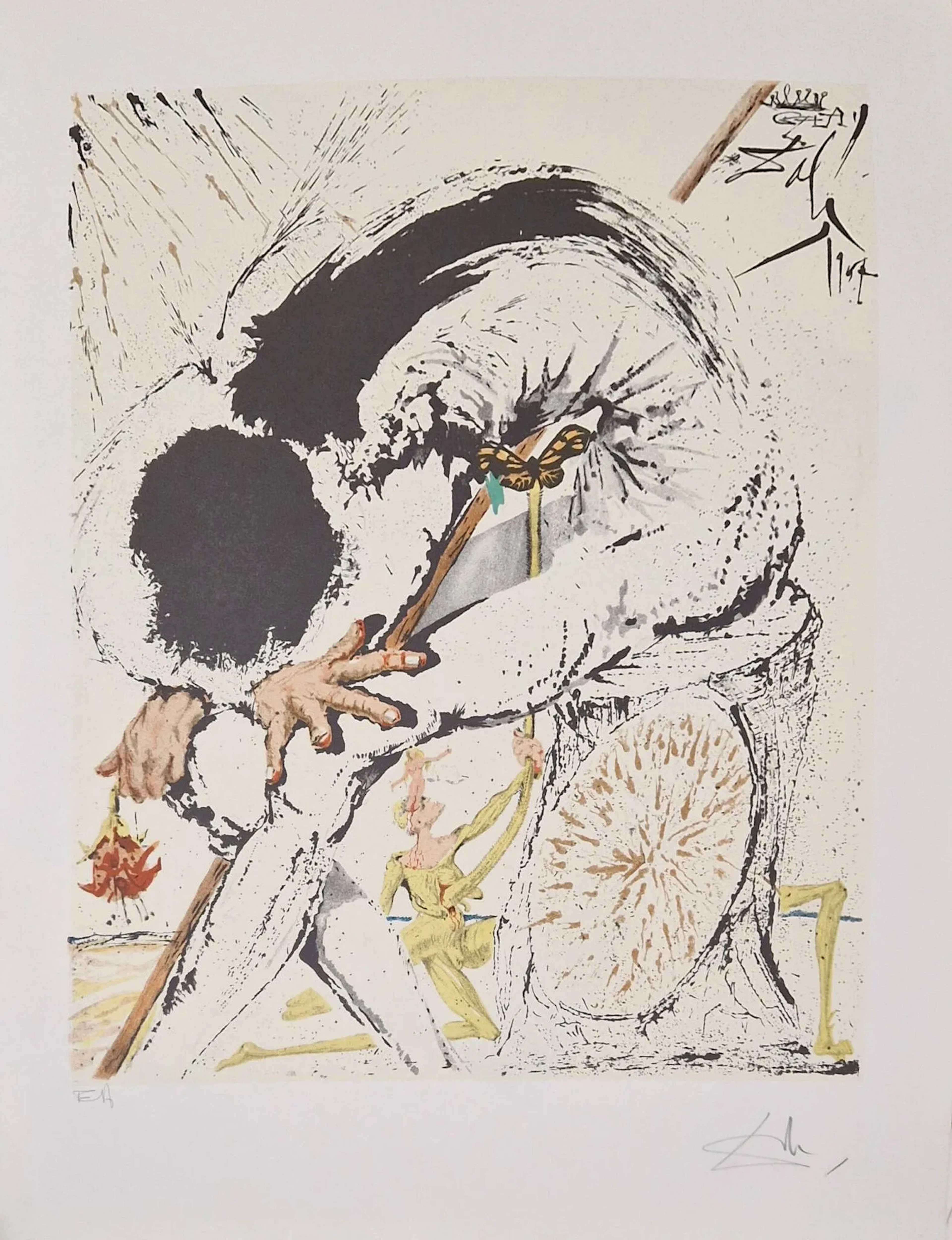 DALI Salvador, d'après La métamorphose de l'hidalgo, 1964, Lithographie en couleurs, EA, en bas à droite Dali, 75 x 56 cm