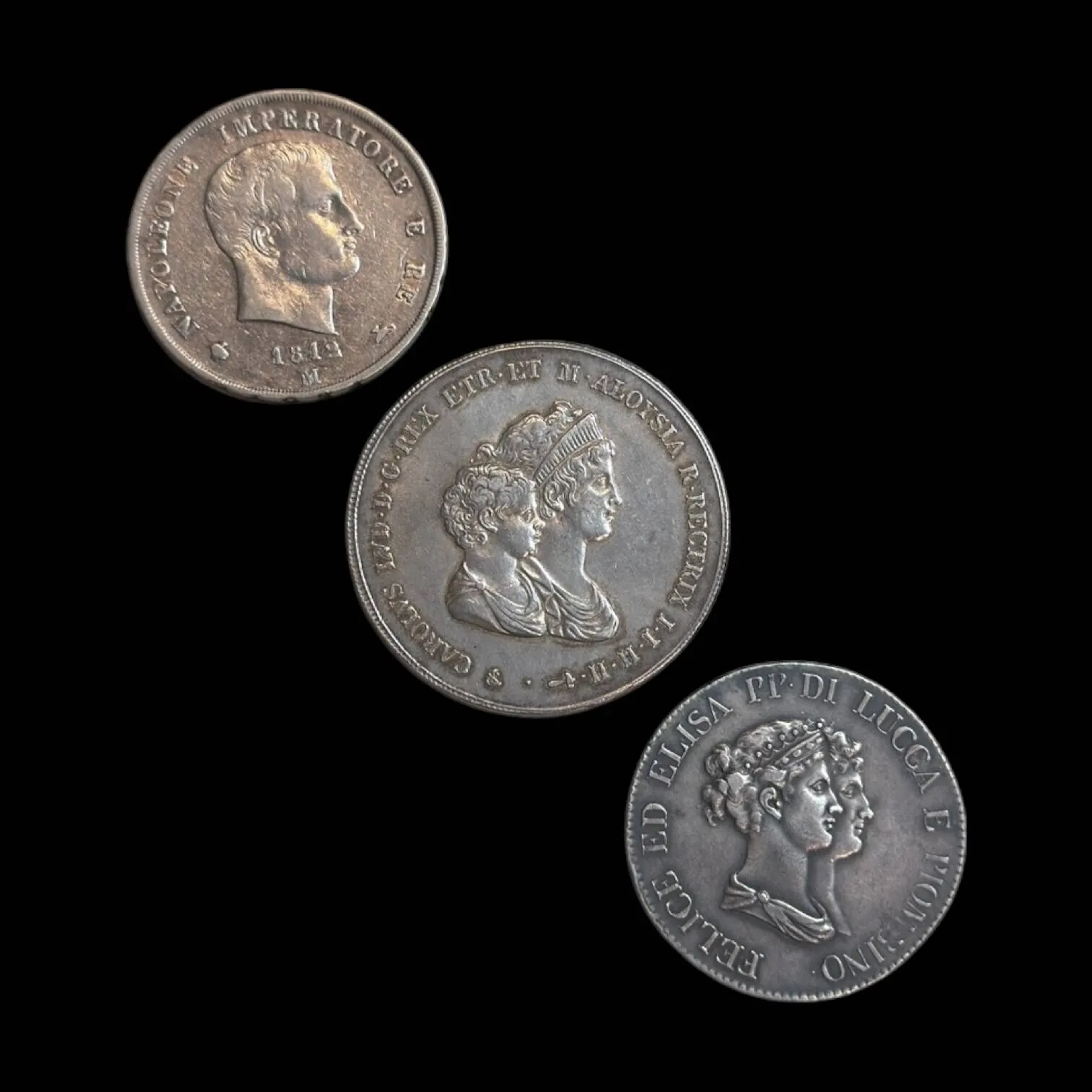 Lot of 3 Italian Napoleonic silver coins - Lot 79