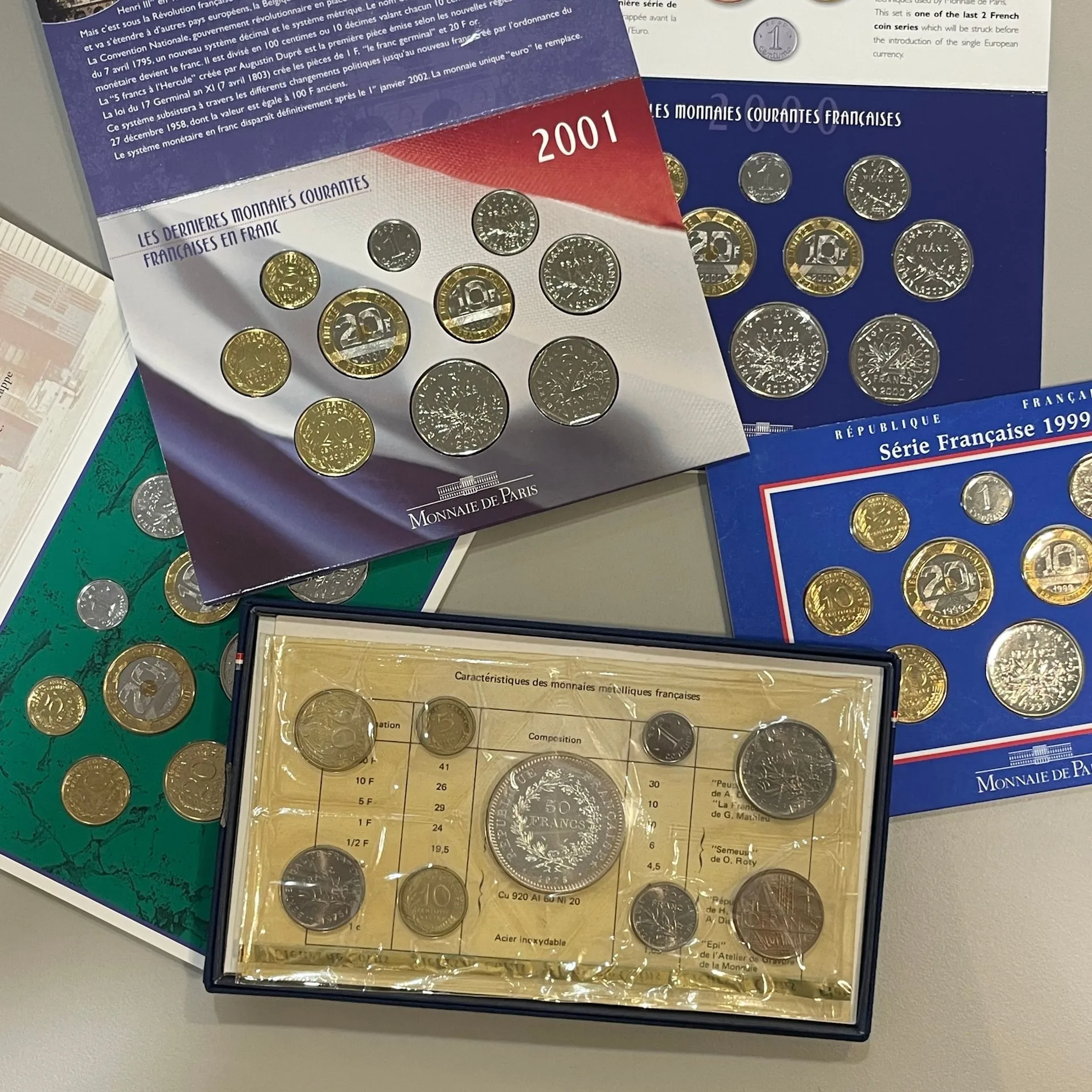 Set of 5 "Monnaie de Paris" series in francs: - Lot 87