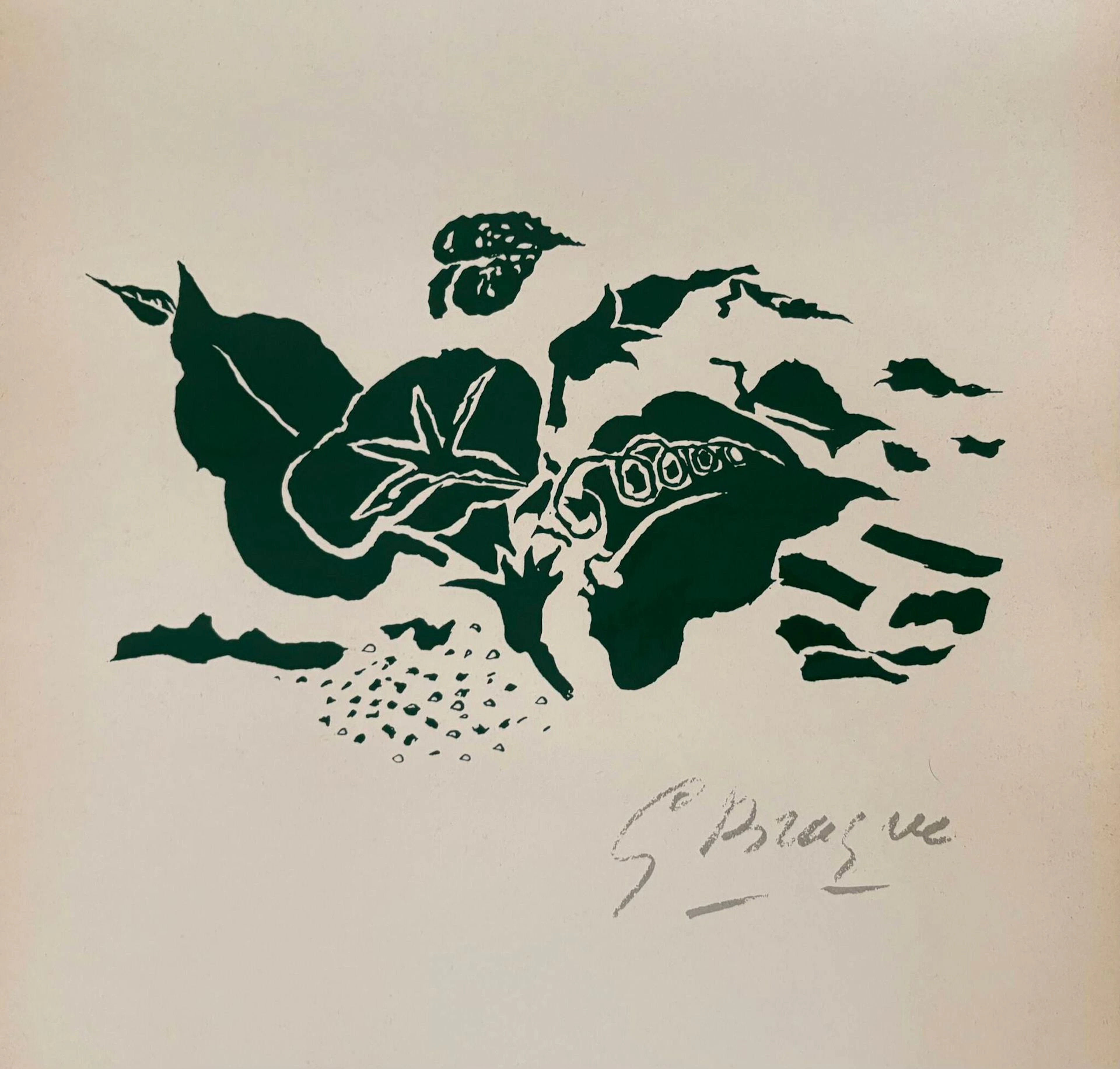 BRAQUE Georges - René CHAR Silkscreen poster 1971, signature - Lot 338