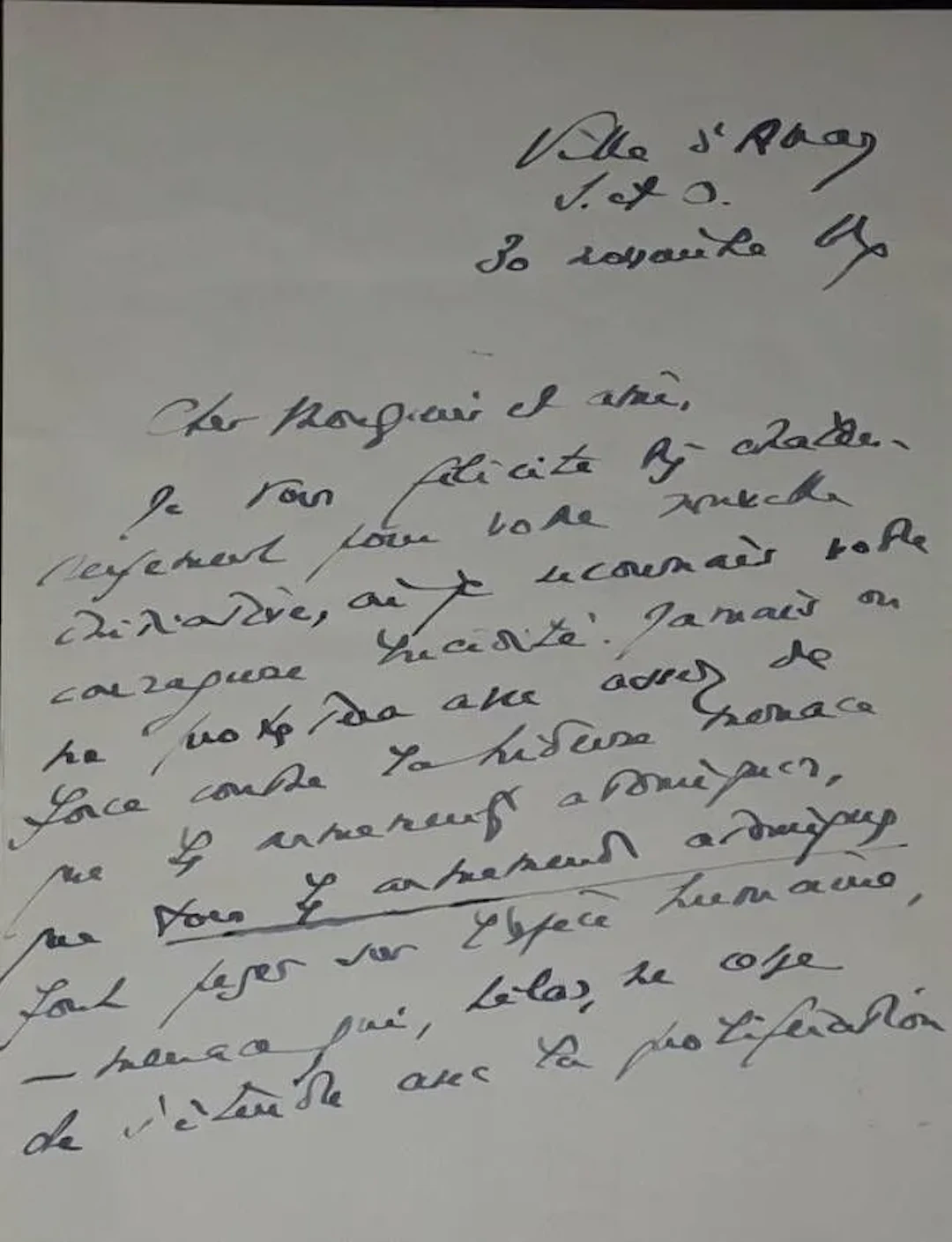 Jean ROSTAND (1894-1977). L.A.S., Ville d'Avray November 30, - Lot 438
