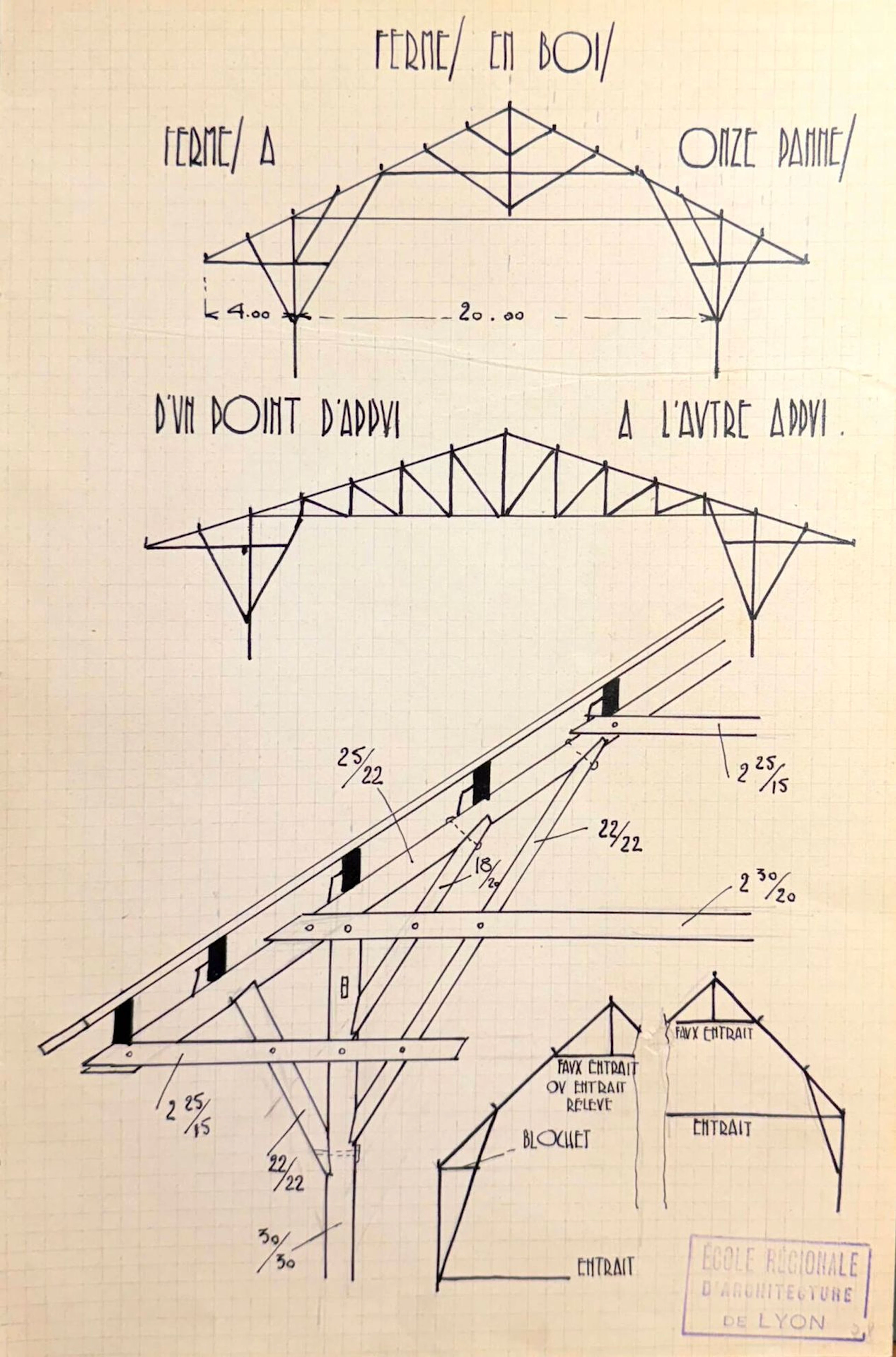 MODERN SCHOOL - Engineering Drawing - Architect [XX-XXI] - Lot 636