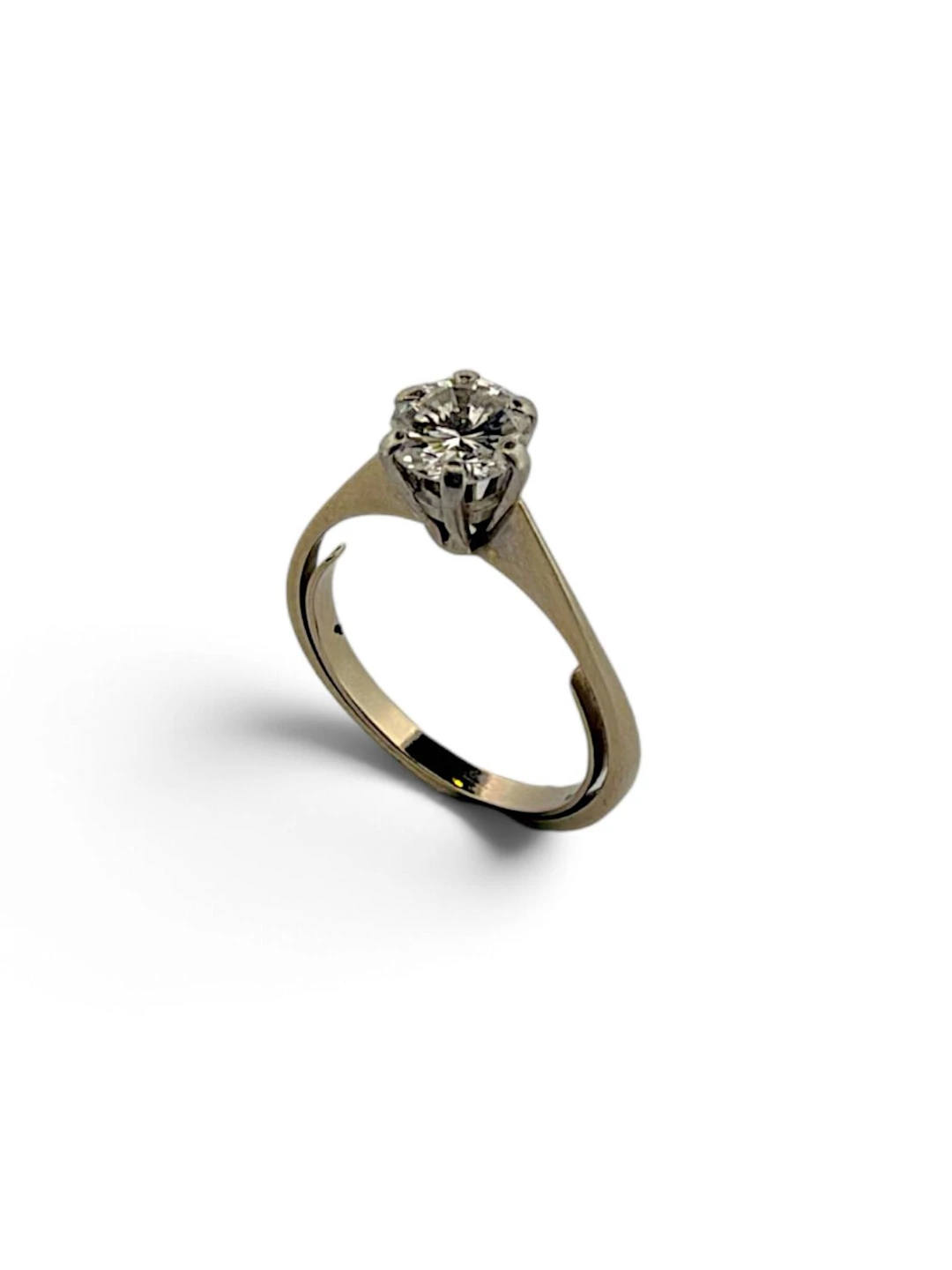 Ring in white gold (750) and platinum (950) set with a brill - Lot 298
