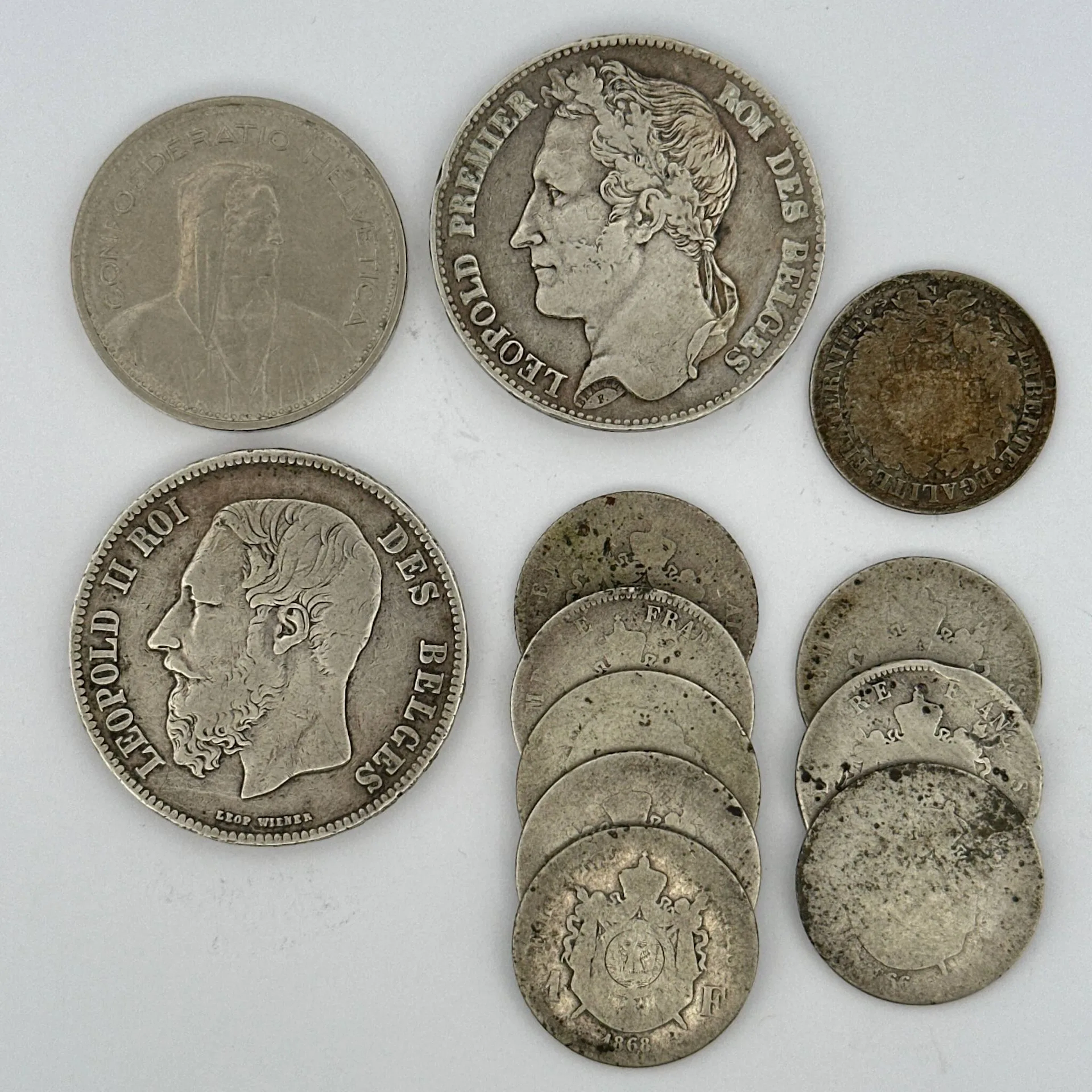 Set of 11 silver coins and 1 cupronickel coin: - Lot 26