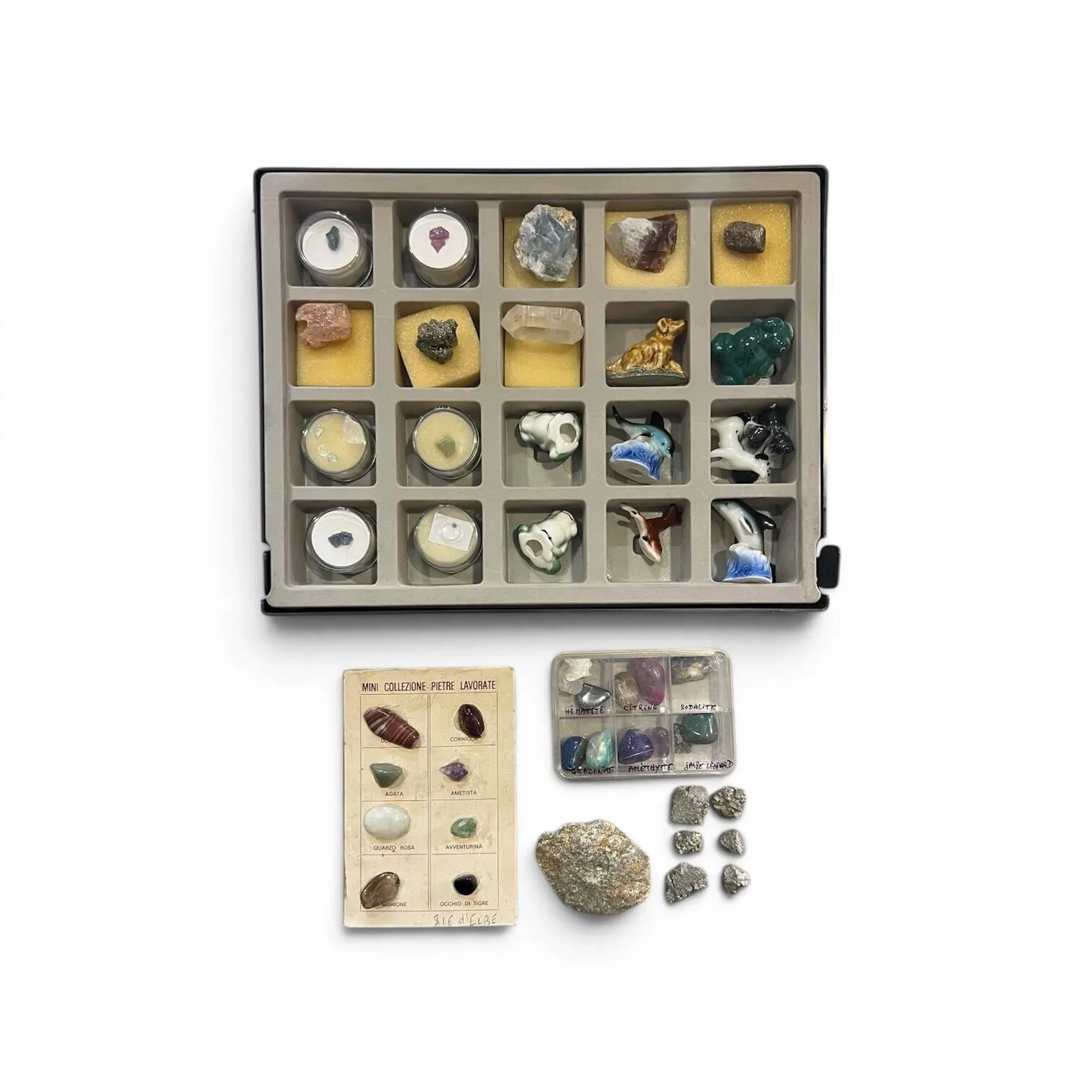 Lot comprising: a set of rolled lithotherapy stones includin - Lot 508