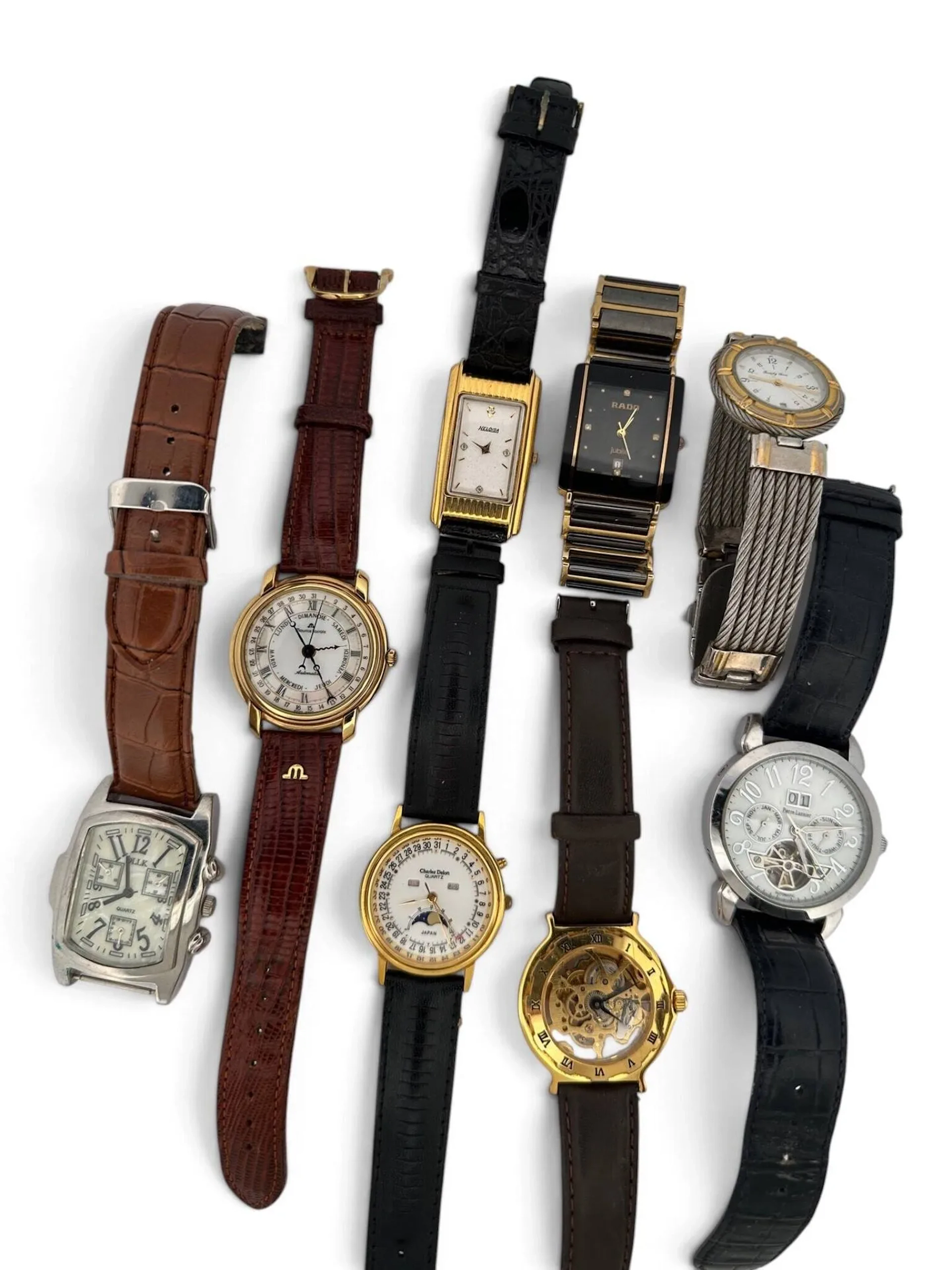 Set of 8 men's wristwatches (showing signs of wear and tear) - Lot 144