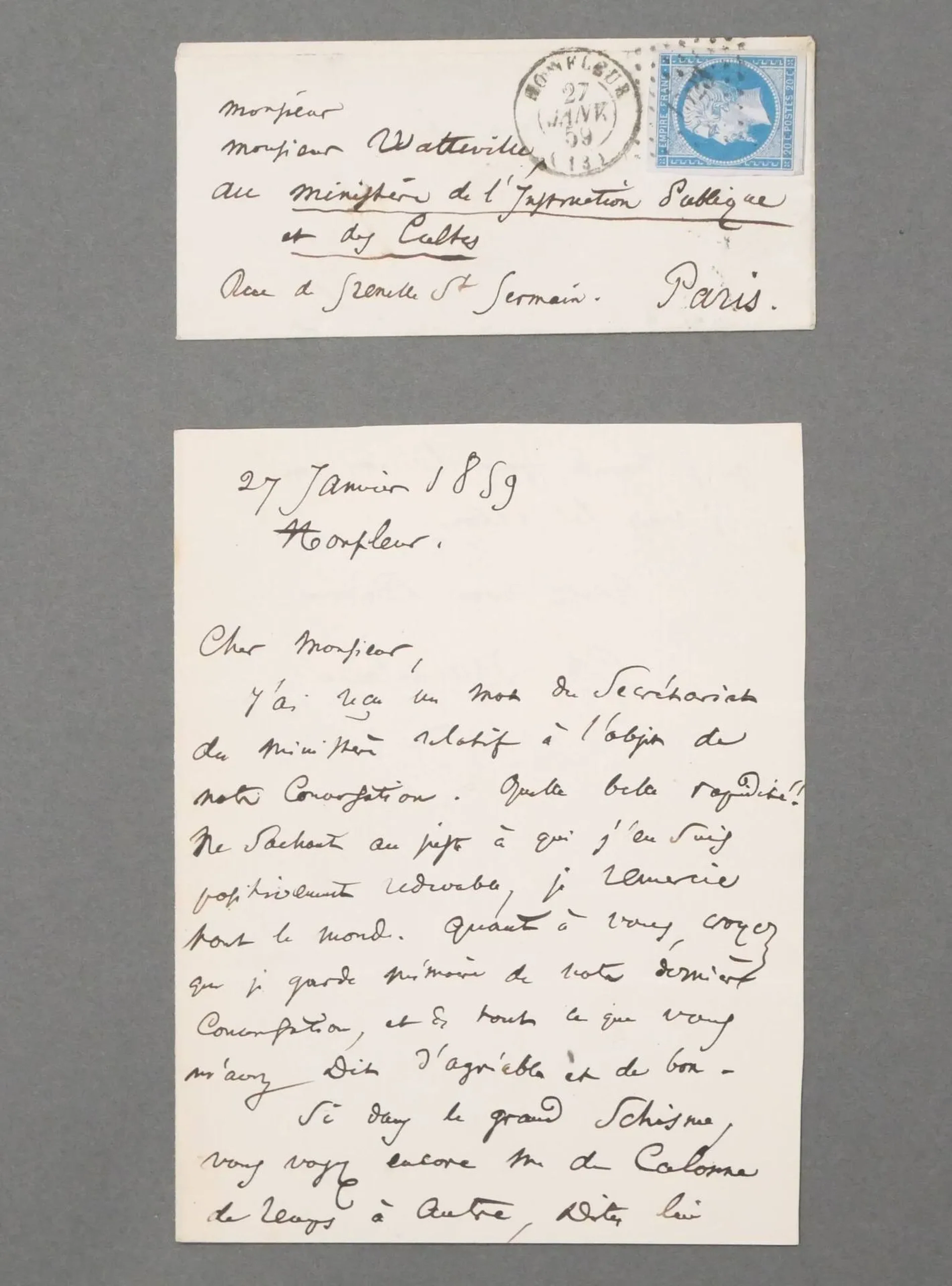 BAUDELAIRE, Charles (1821-1867). Autograph letter signed add - Lot 326