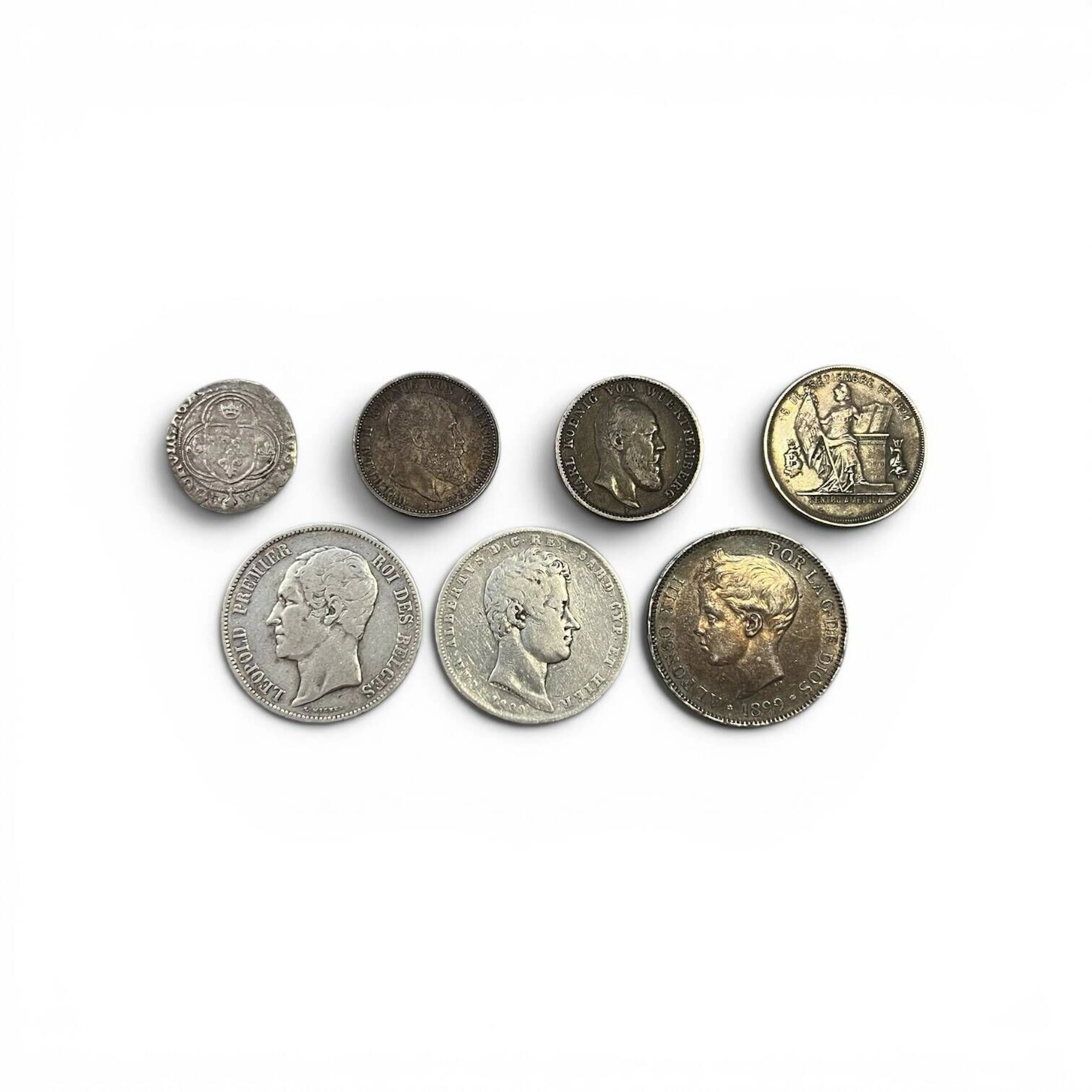 Lot of 7 silver coins: - Lot 29