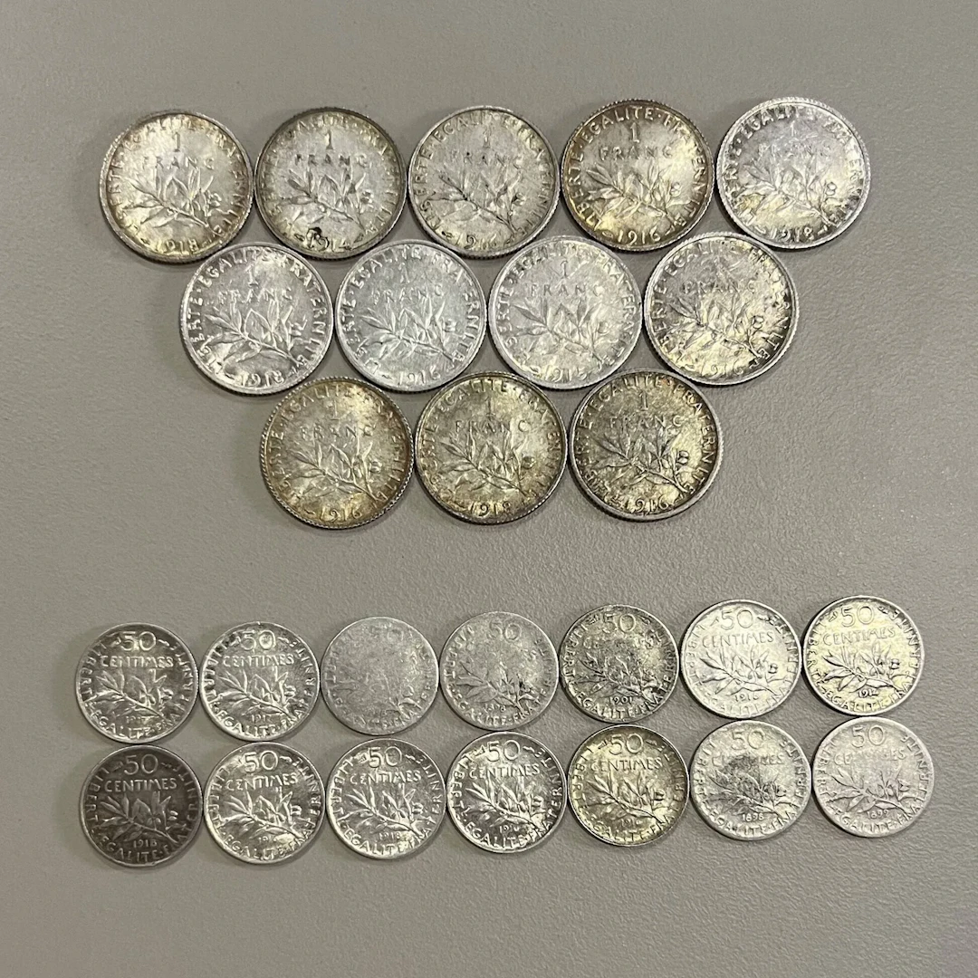 Set of silver coins consisting of: - Lot 45
