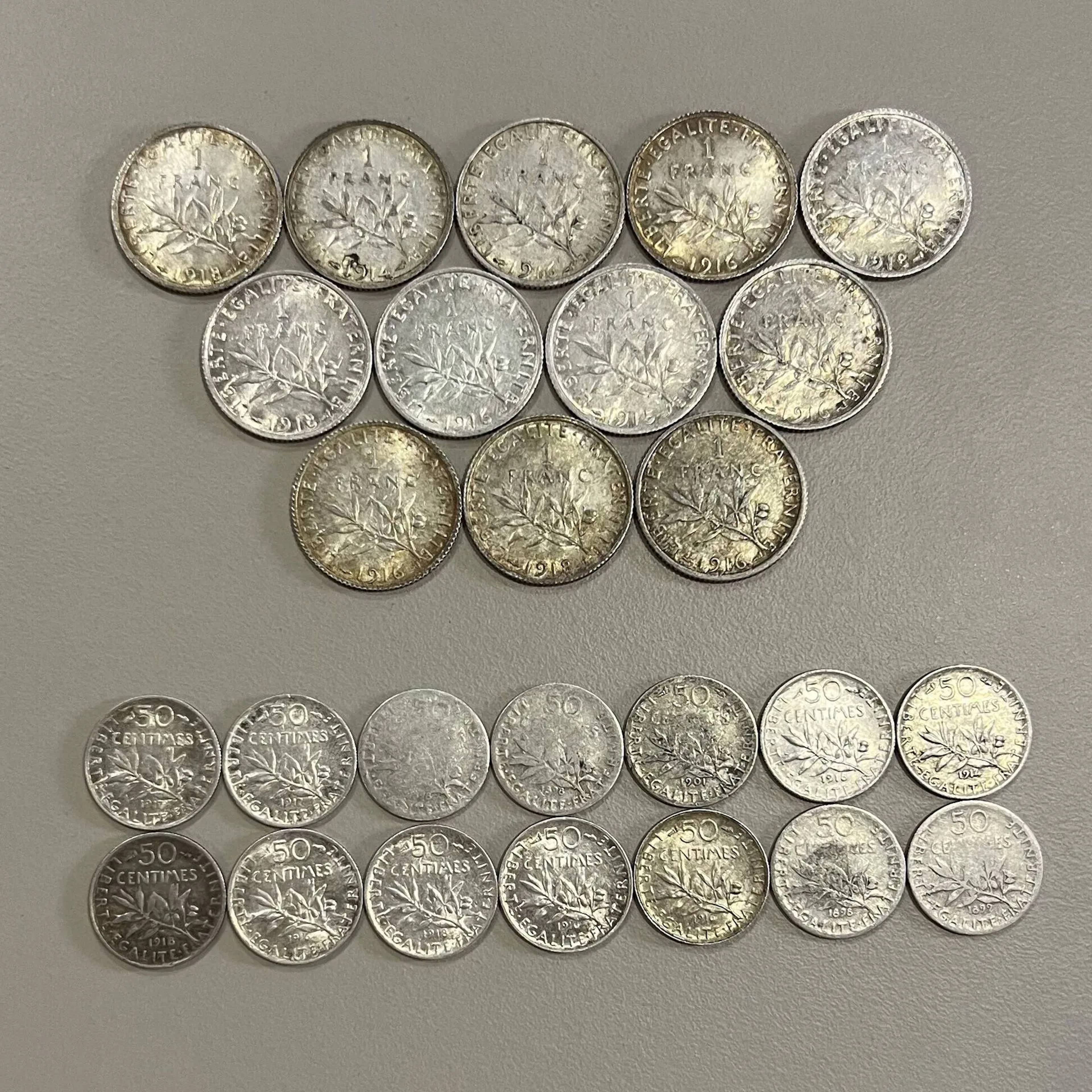 Set of silver coins consisting of: - Lot 45