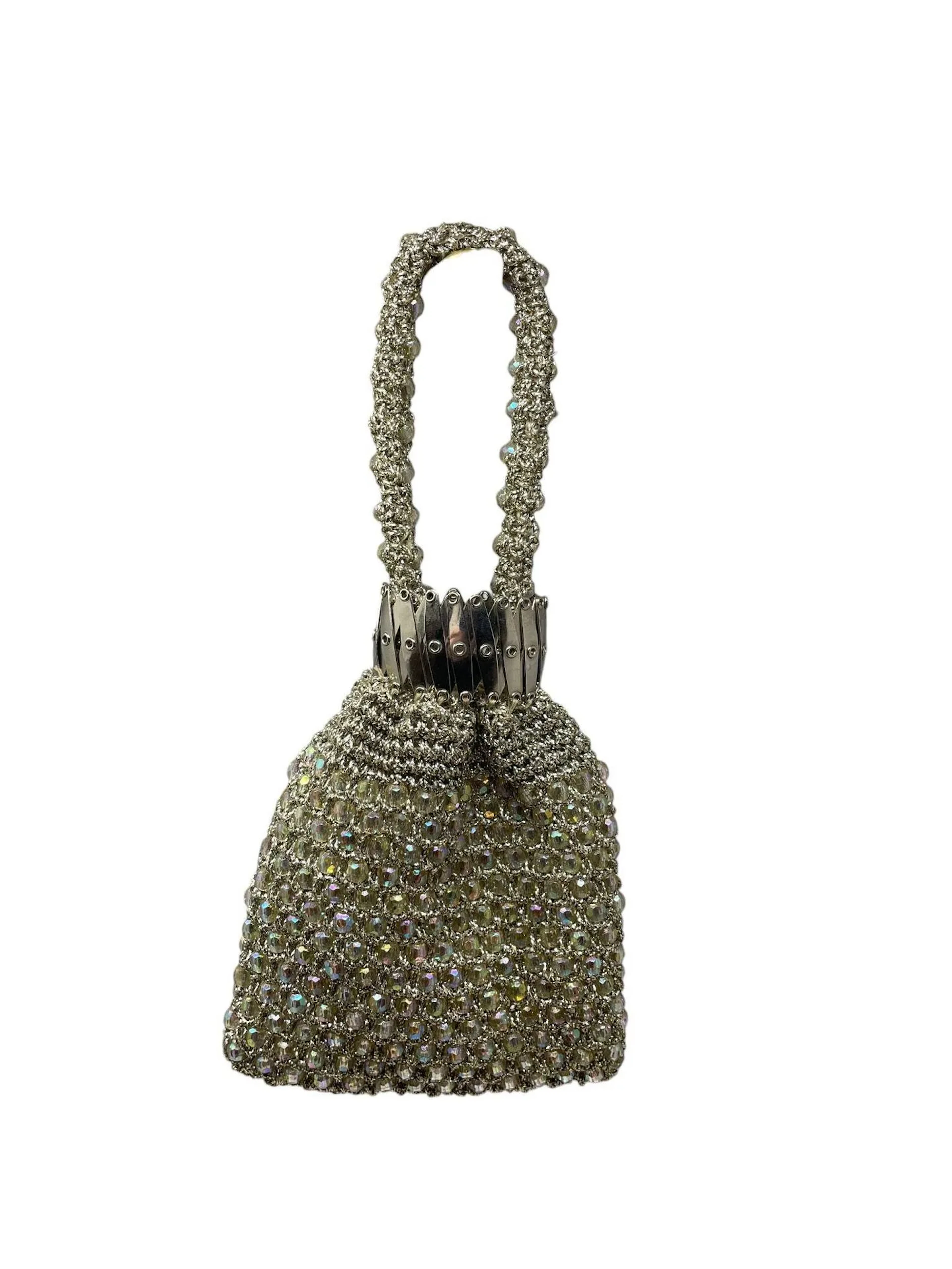 Rhinestone minaudière, metal lattice closure. - Lot 228