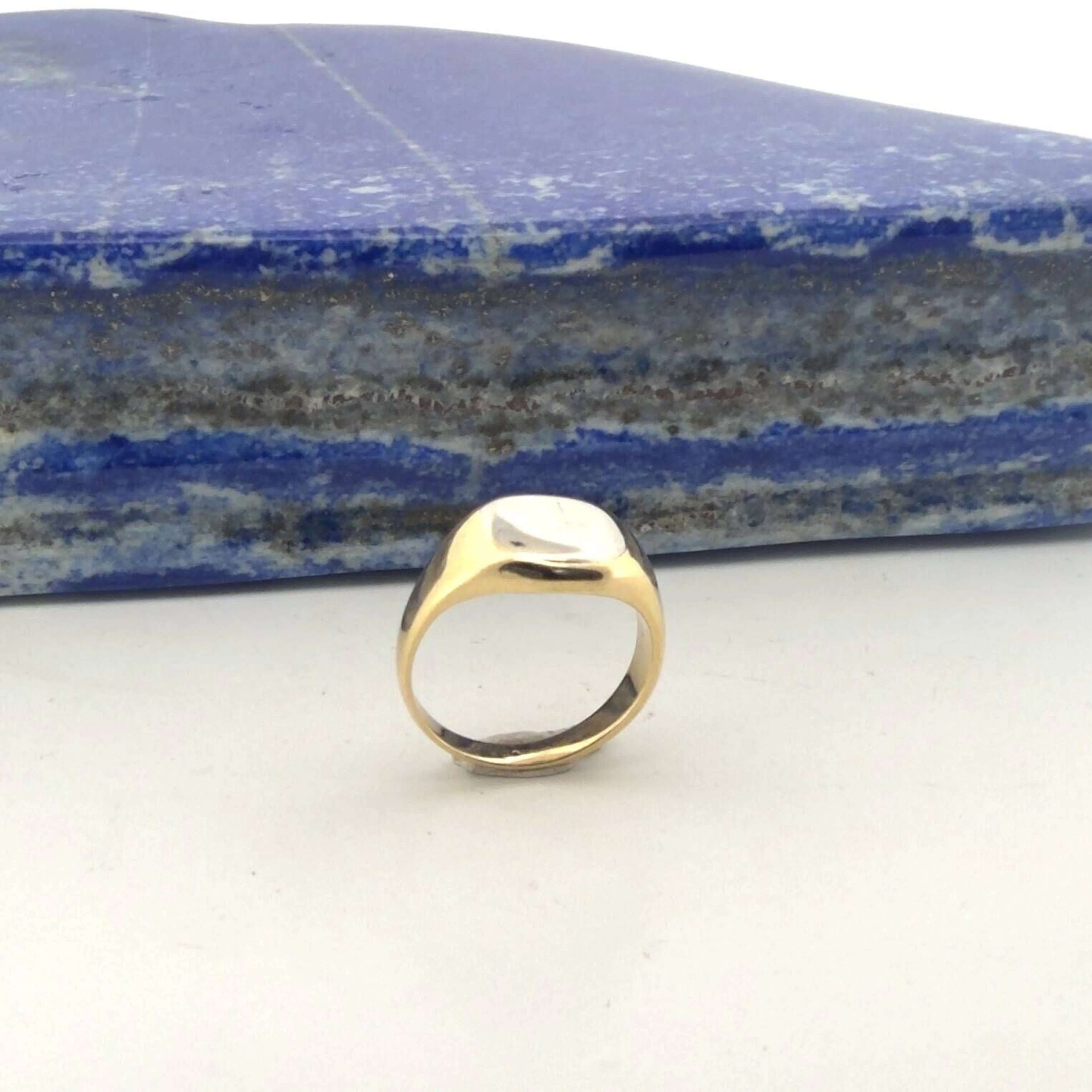Signet ring in yellow and white gold (750), unengraved. - Lot 76