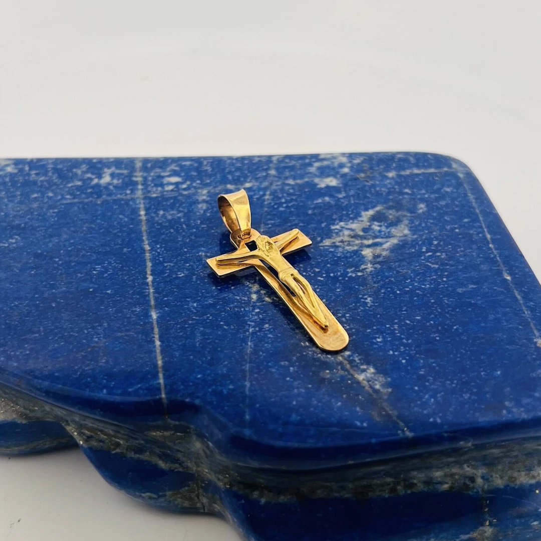 Openwork yellow gold (750) "cross" pendant. - Lot 95