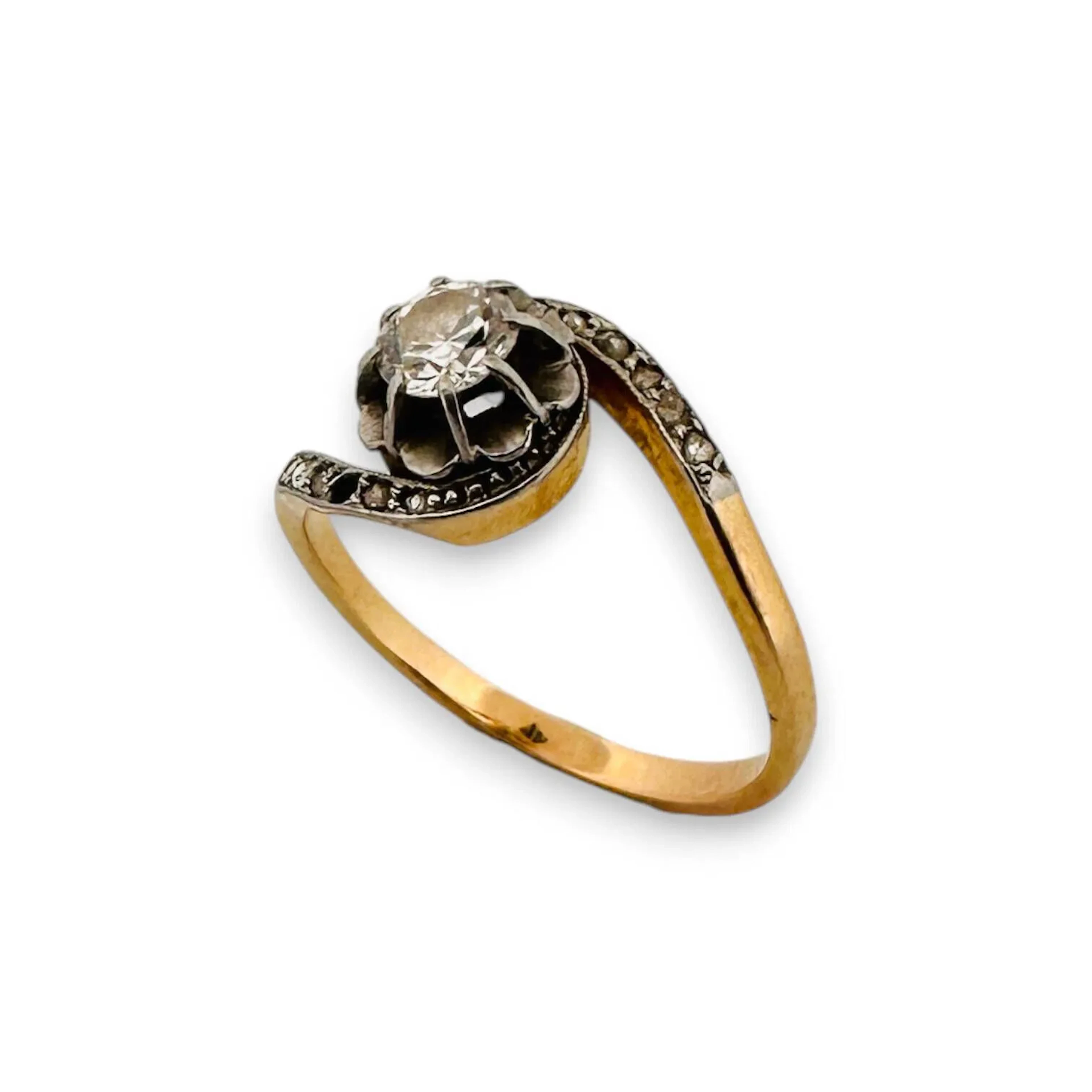 18K (750 thousandths) yellow gold and platinum (850 min.) "t - Lot 304