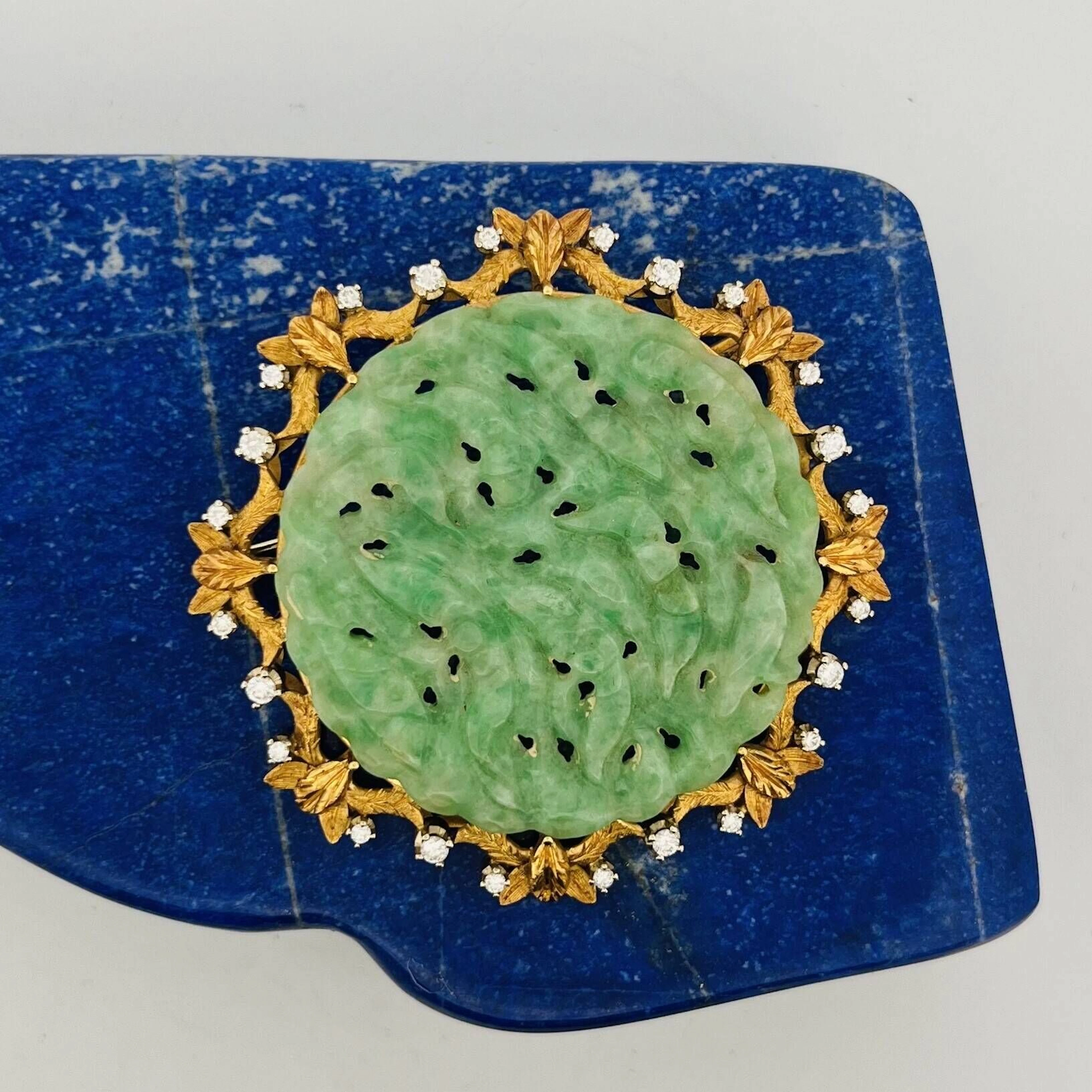 Circular brooch in yellow and white gold (750) with a delica - Lot 306