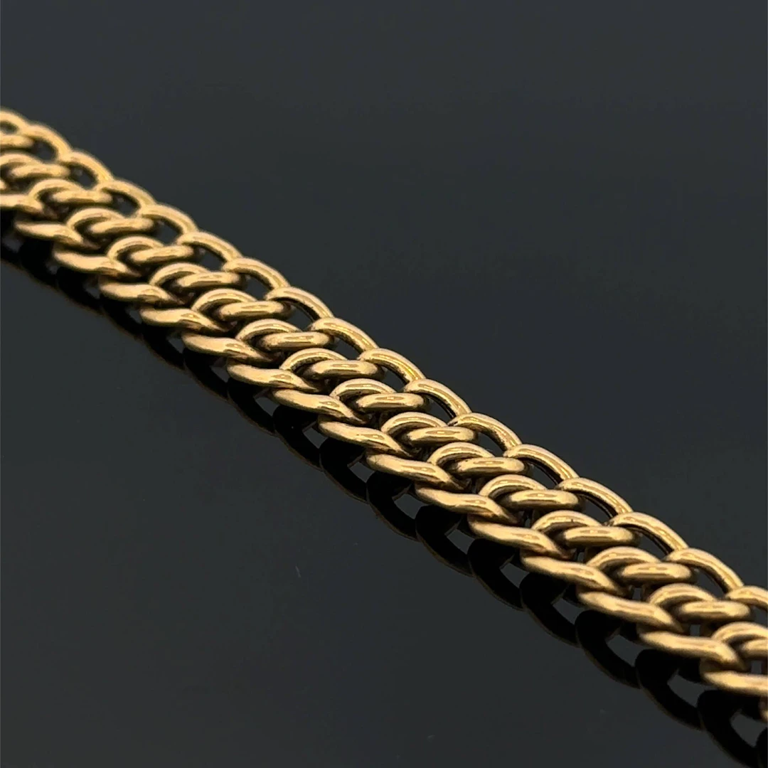 Yellow gold (750) bracelet with partially chiseled witch's l - Lot 215