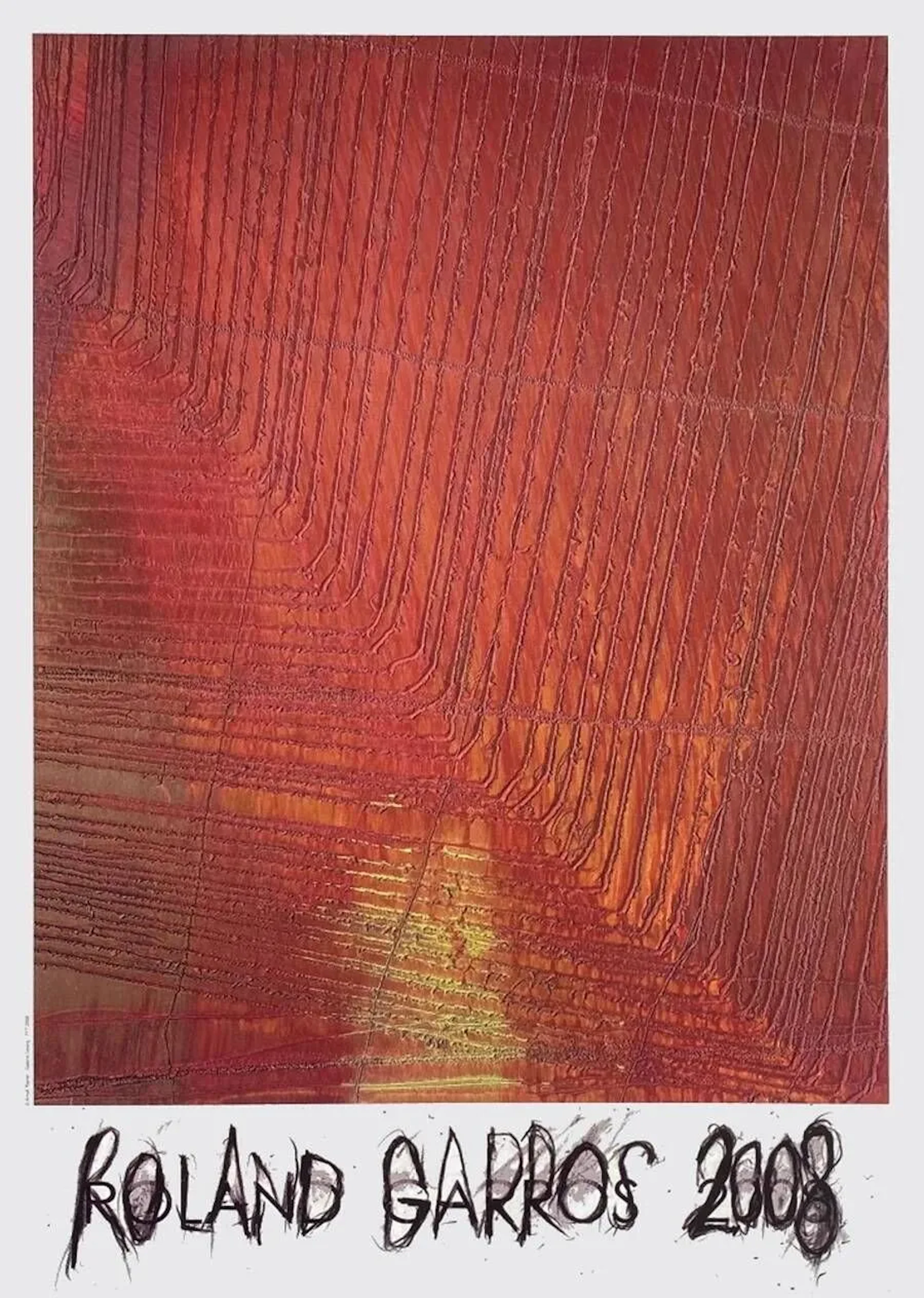Arnulf Rainer Affiche originale, "Roland Garros 2008", 80 x 54 cm