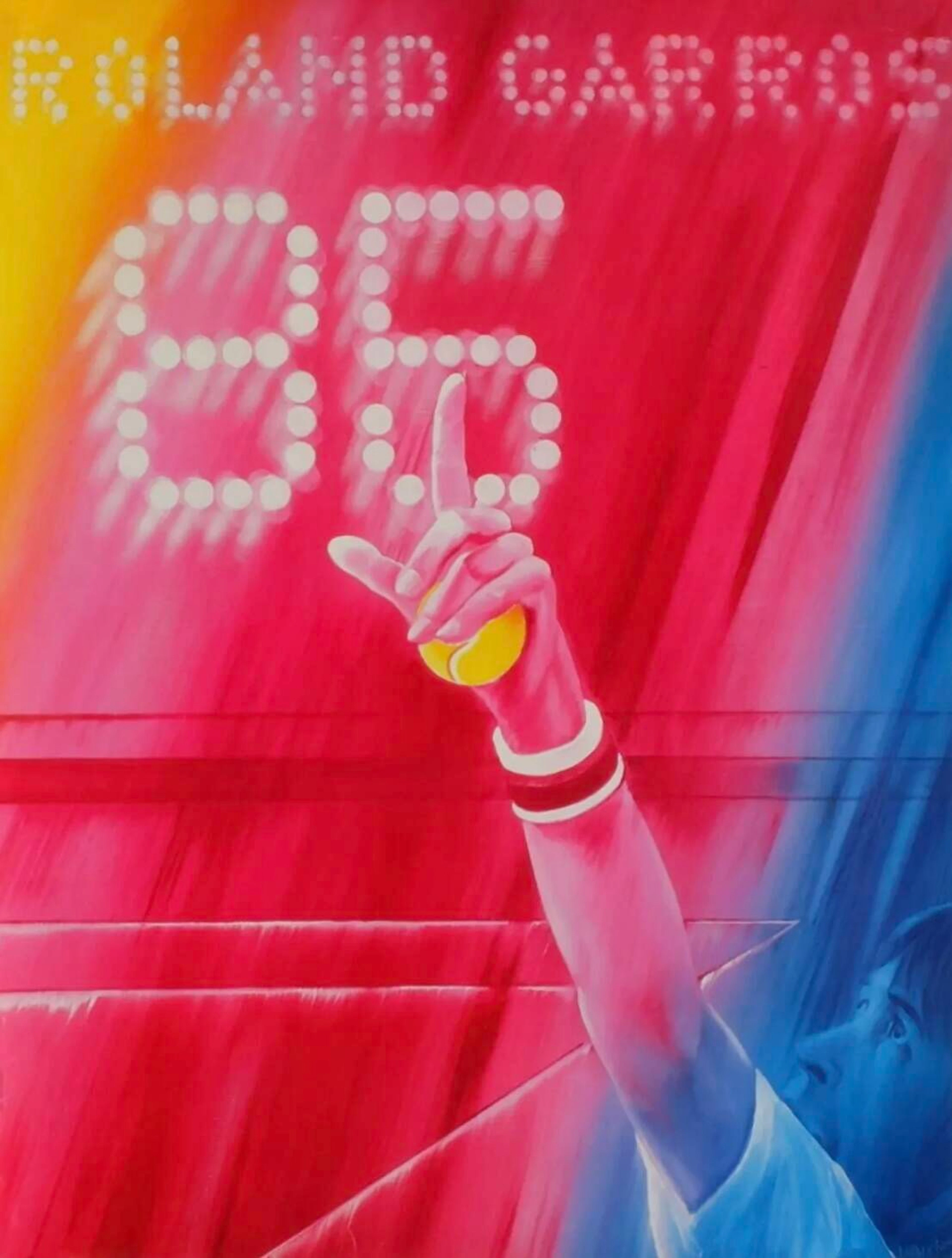 Jacques Monory Affiche originale, "Roland Garros 1985", 74 x 57 cm