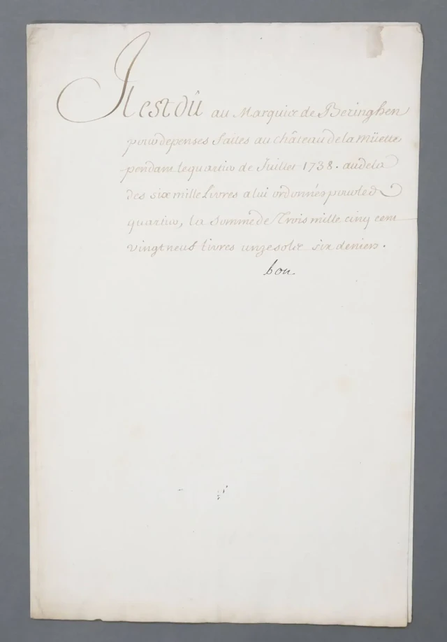 LOUIS XV. Piece with autograph annotation. S.l.n.d. [1738]. - Lot 316