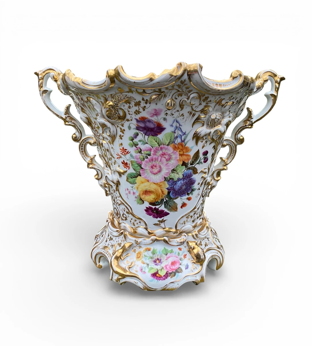 French porcelain cache pot & stand of large size, c. 1850.