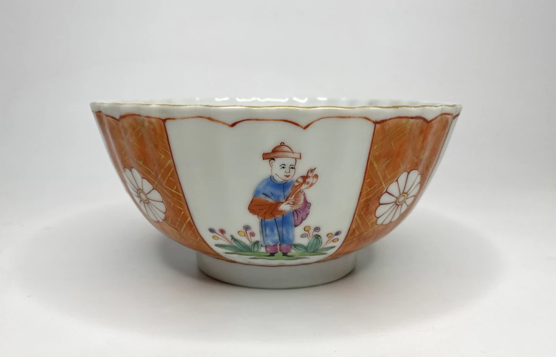 James Giles workshop decorated Chinese porcelain bowl, c. 1765.