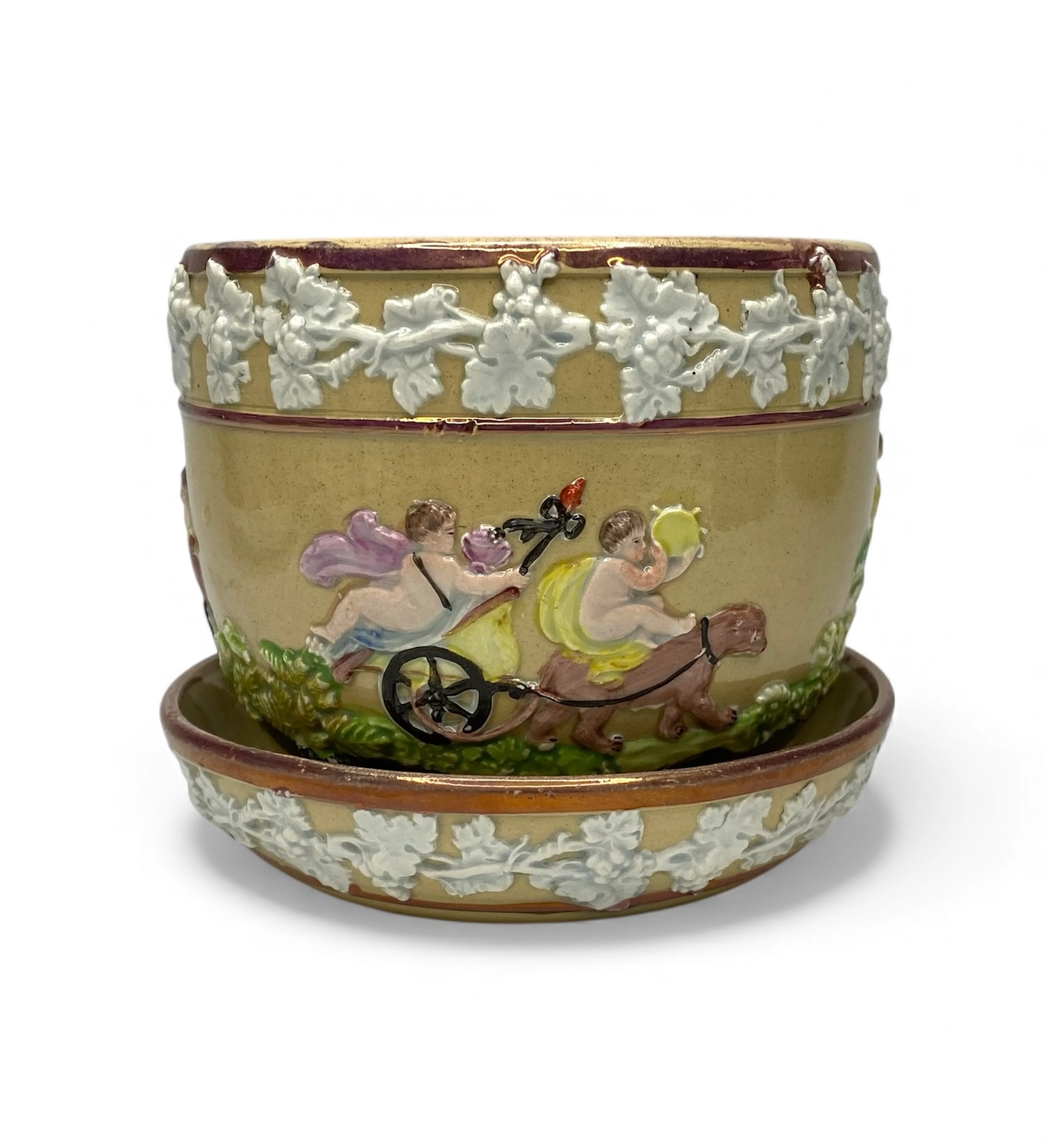 Enoch Wood & Sons cache pot & stand, c. 1820.