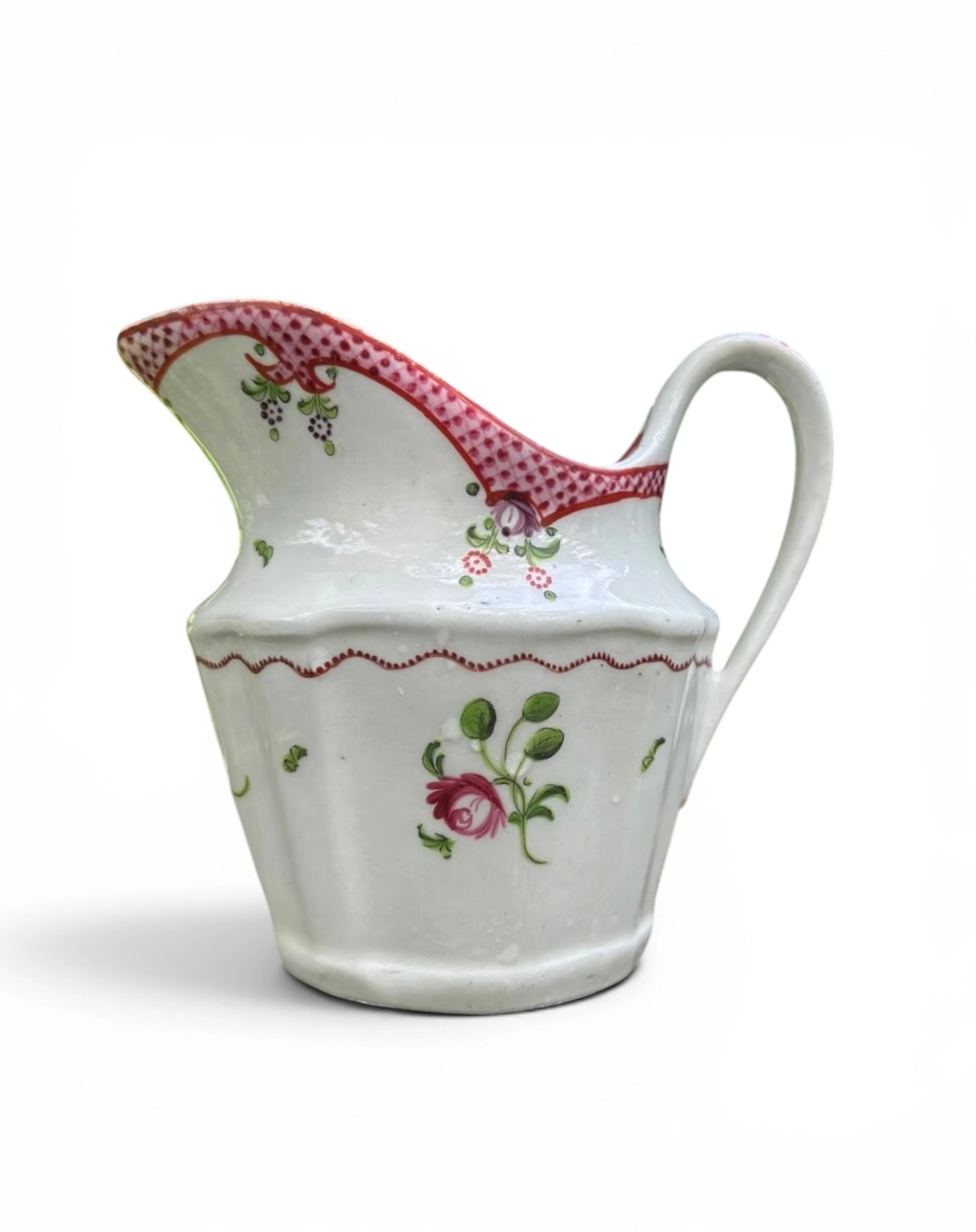 New Hall pattern cream jug, c. 1790.