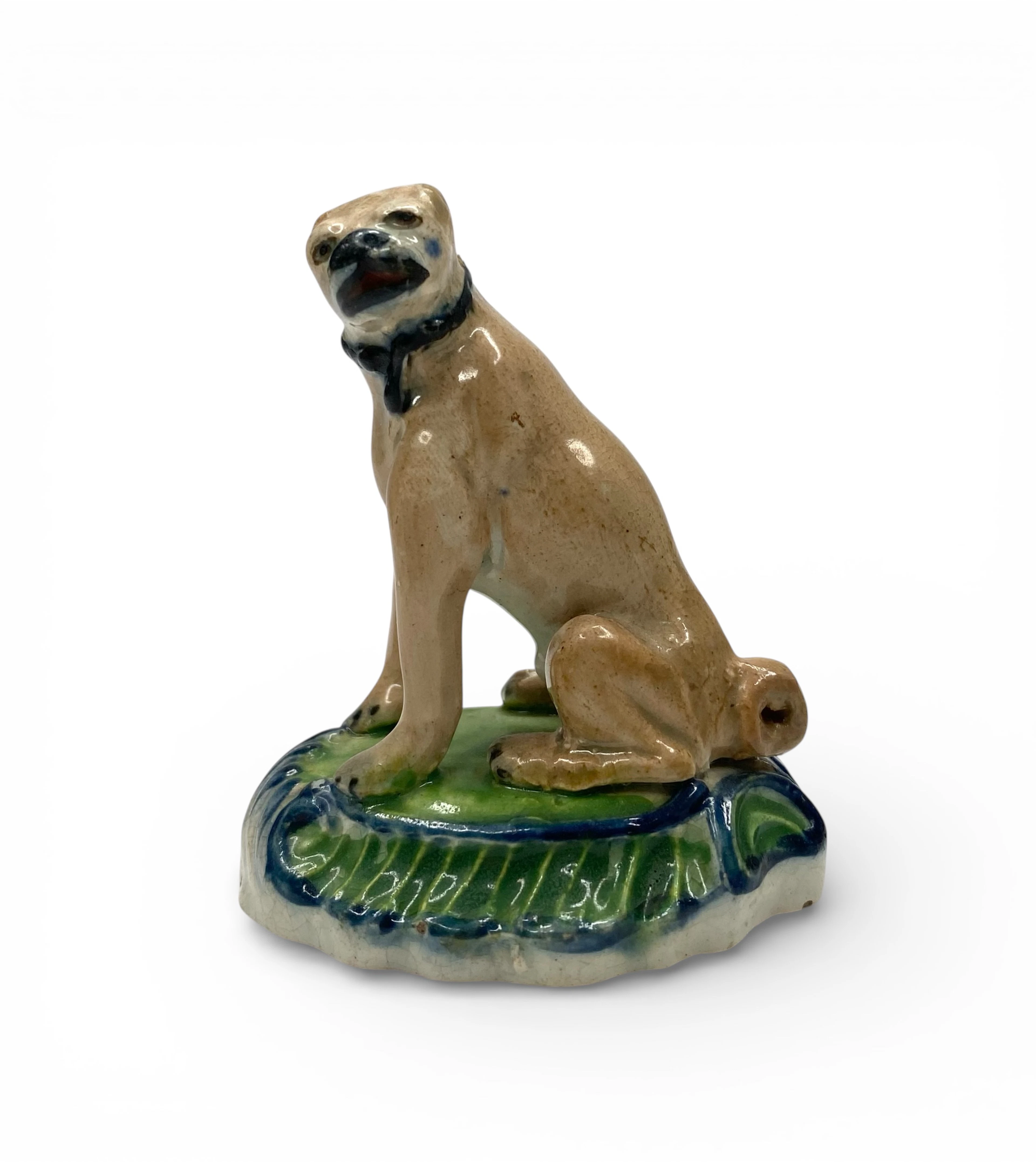 Staffordshire pottery pug dog, c. 1830.