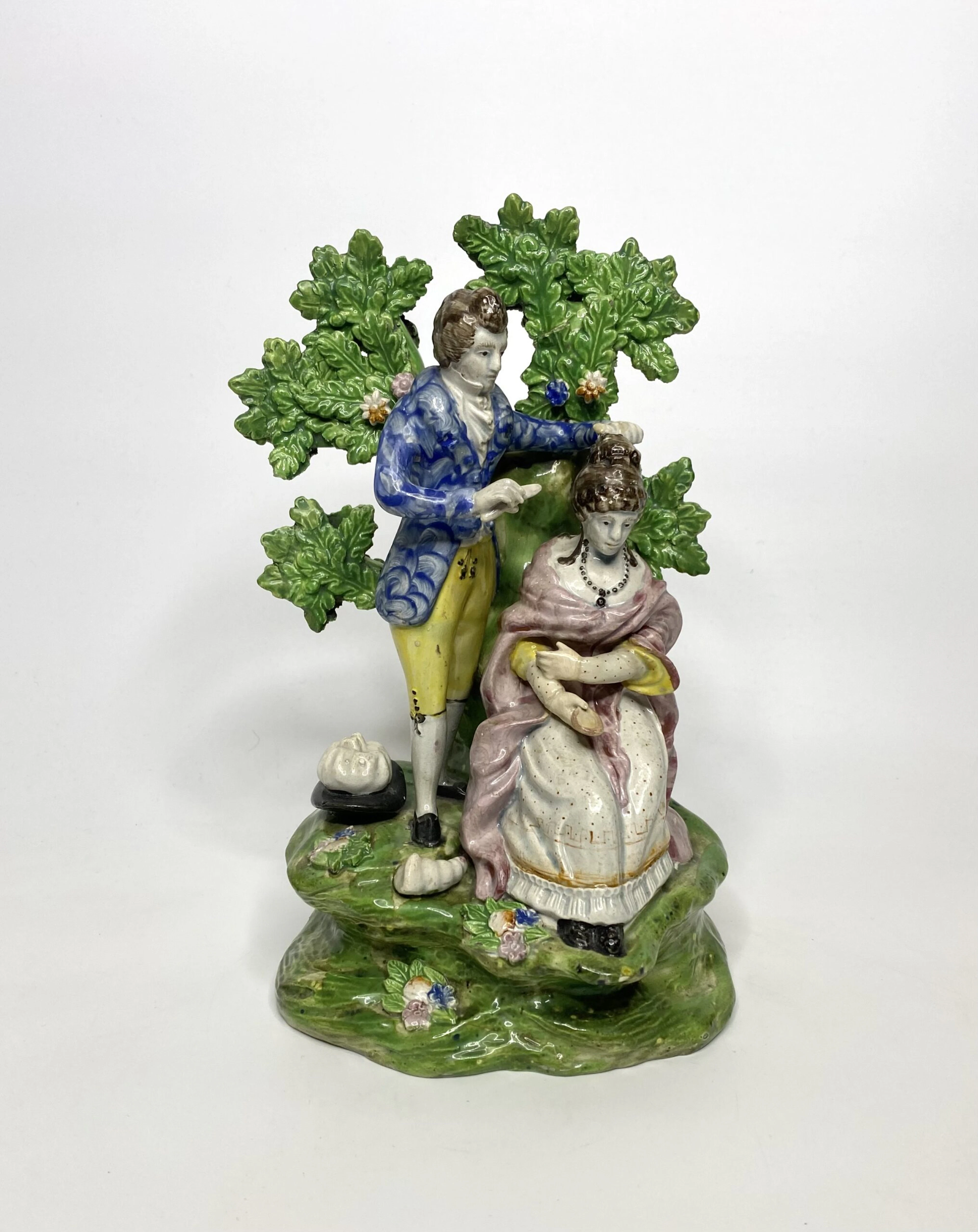 Staffordshire pottery bocage group ‘Hairdresser’, c. 1820.