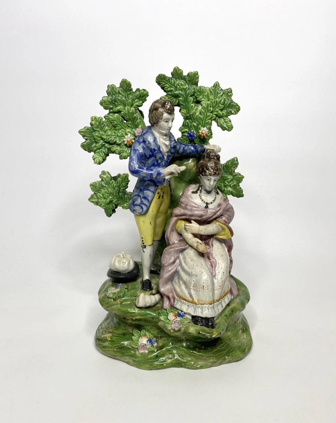Staffordshire pottery bocage group ‘Hairdresser’, c. 1820.