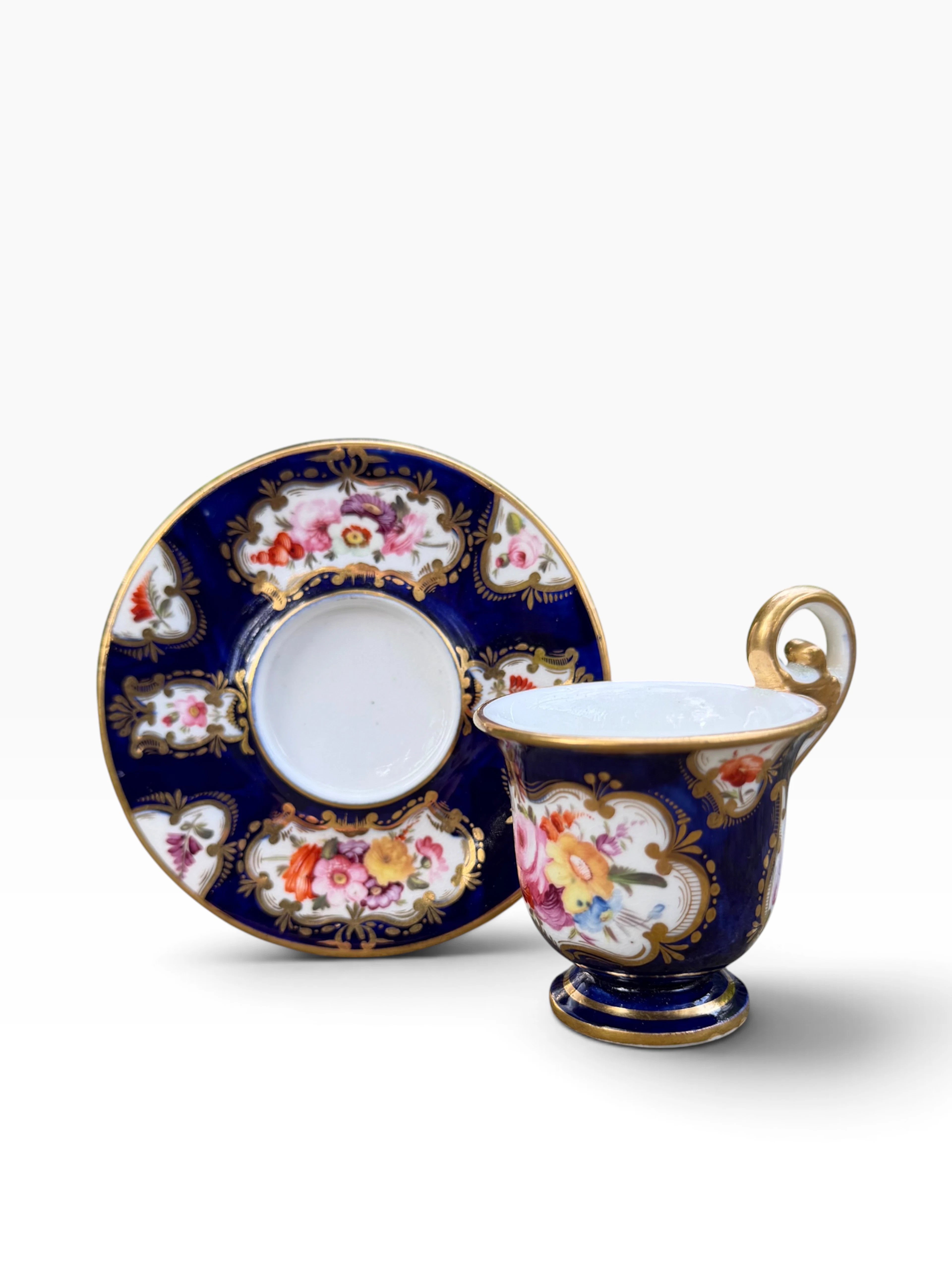Coalport porcelain cabinet cup & saucer, c. 1820.