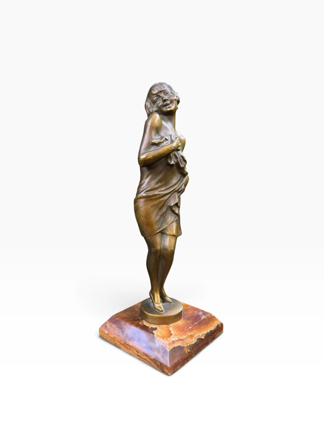 Josef Lorenzl bronze of a girl, Austria, c. 1930