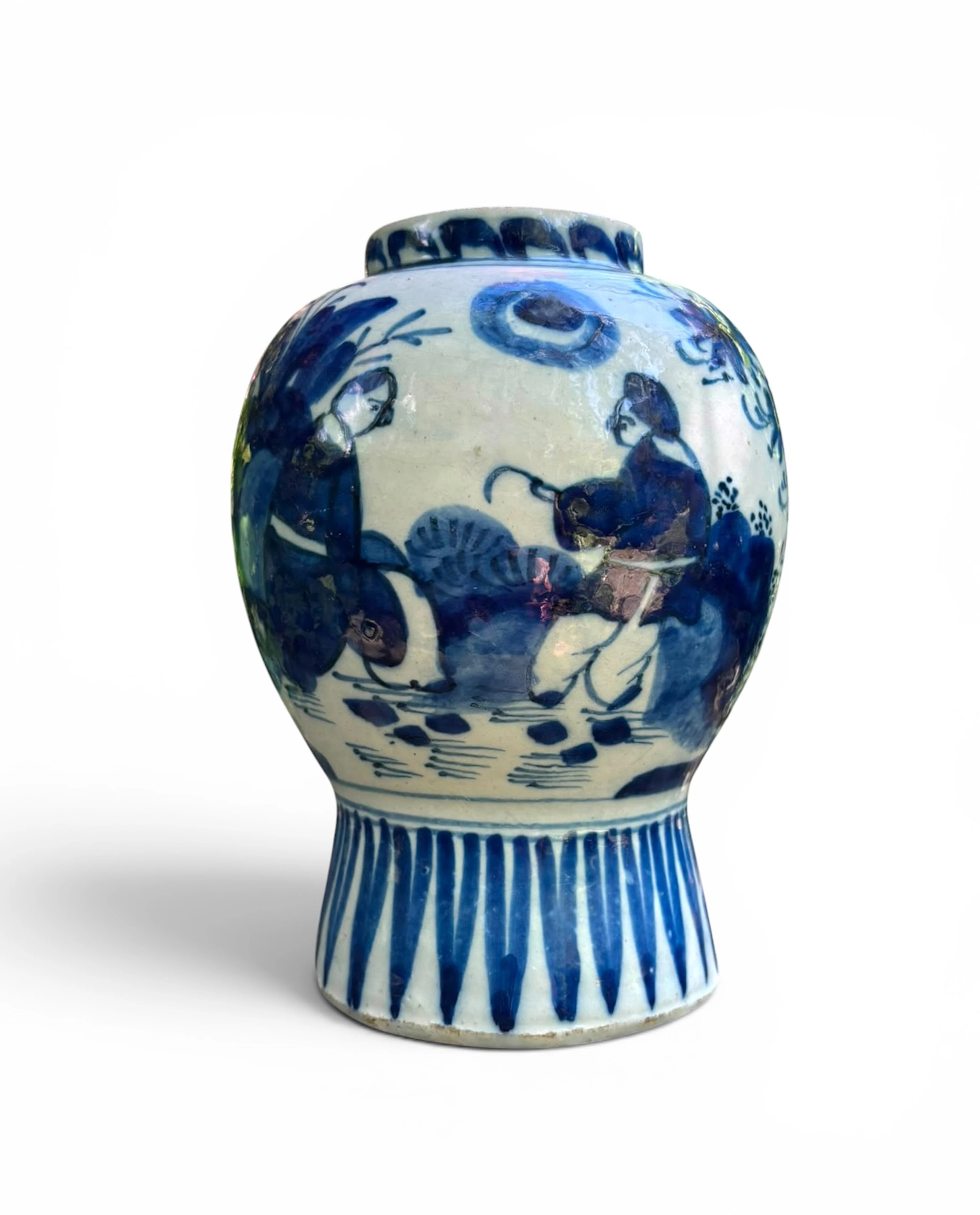 Frankfurt faience ‘Transitional’ jar, c. 1680.