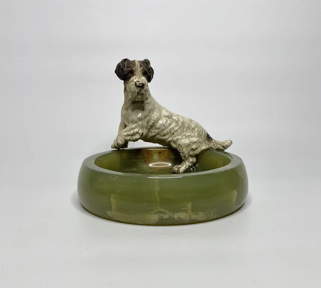 Austrian cold painted bronze Fox Terrier, c. 1900.
