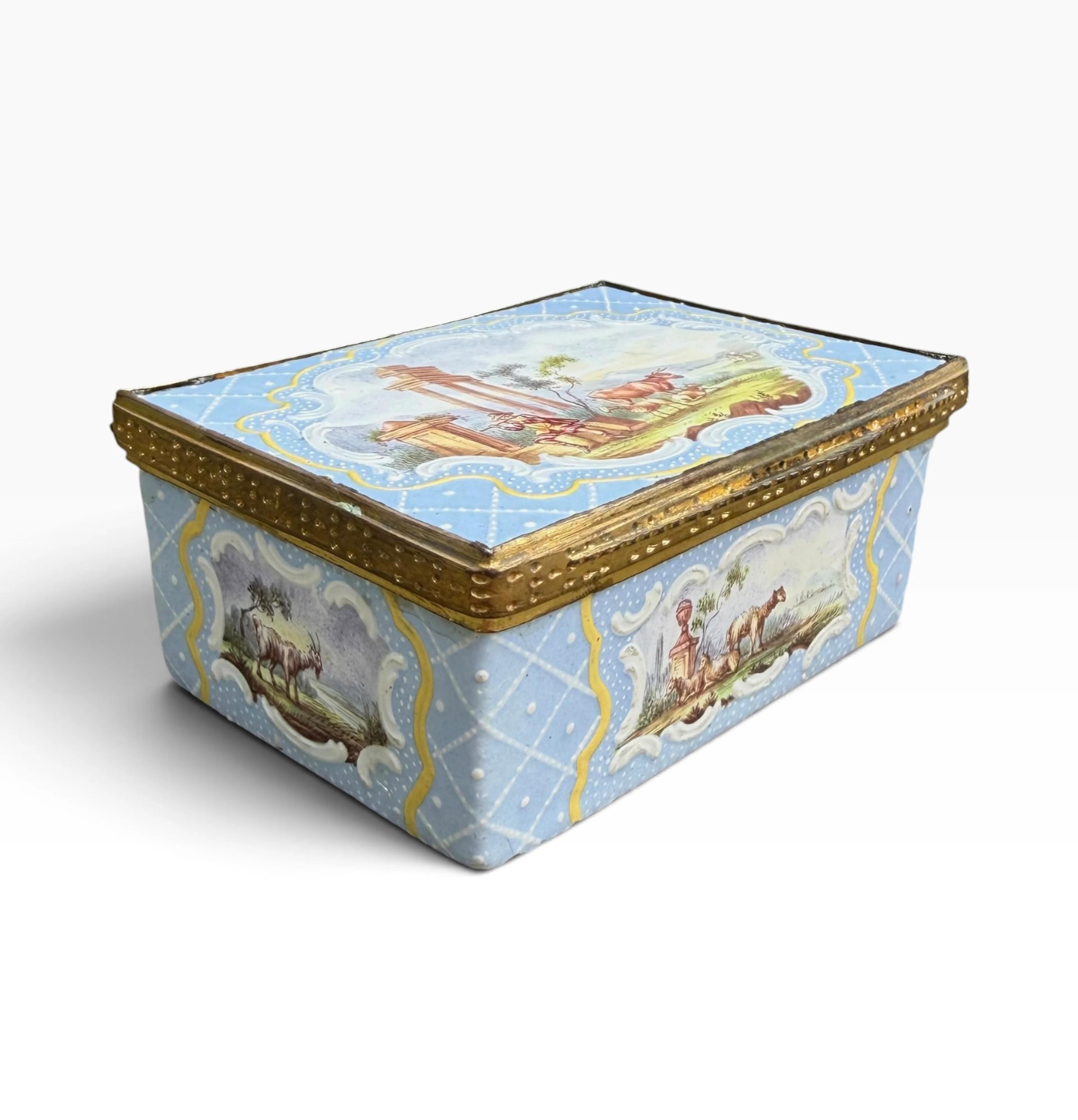 Bilston enamel box, Staffordshire, c. 1770.
