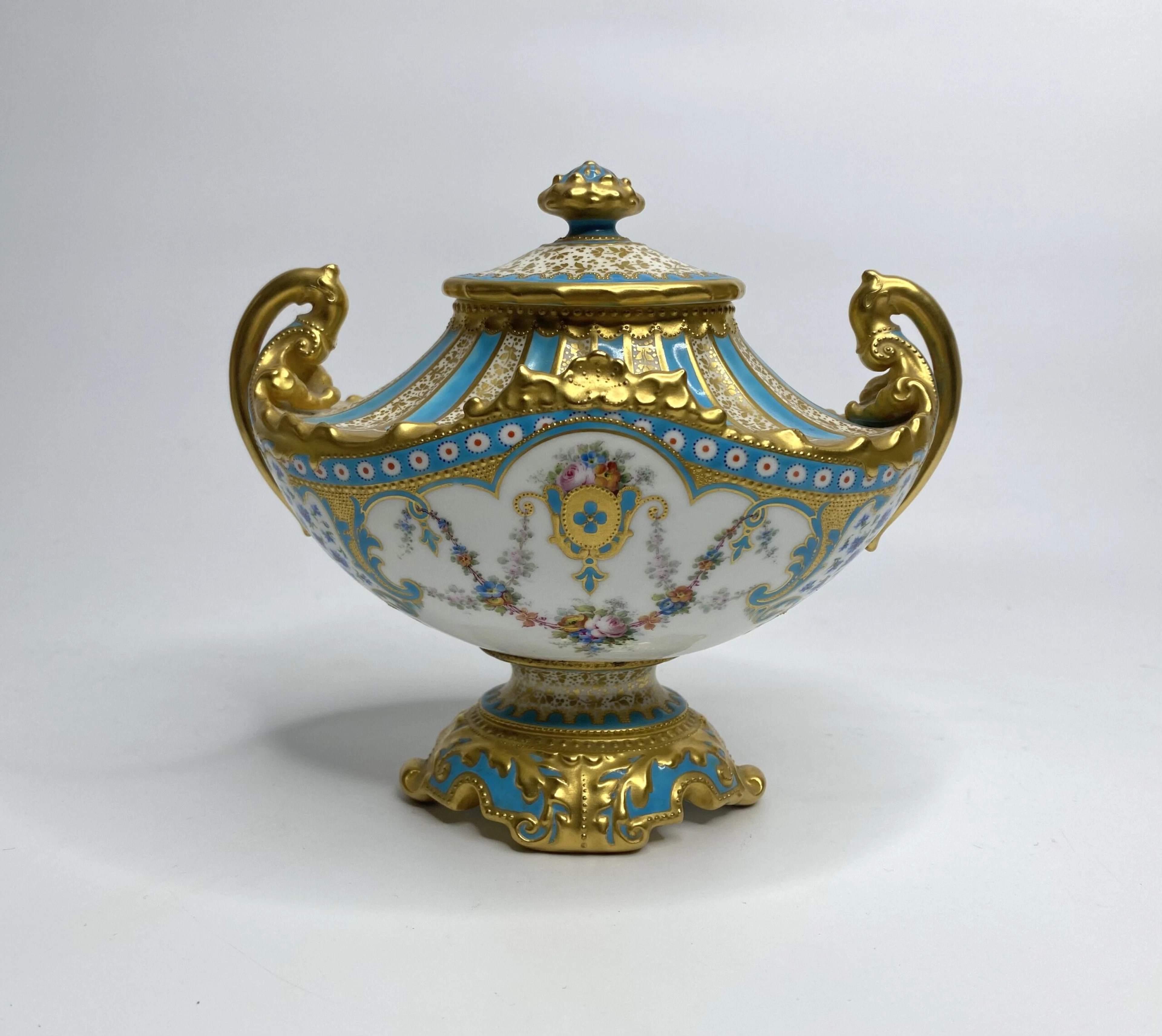 Royal Crown Derby vase and cover, Desire Leroy, dated 1897.